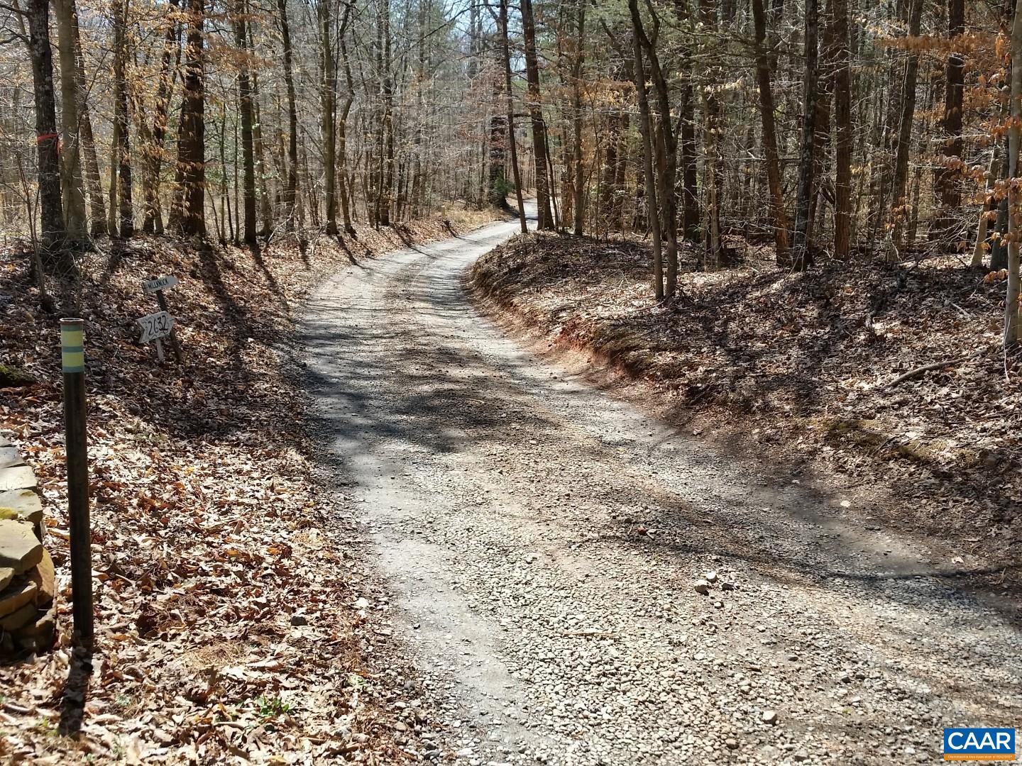 Pristine, secluded property: 15-minute drive to the center of Charlottesville; 28-acre wooded lot; 17 acres are in mature planted pines, with the balance in a mix of mature hard woods. The Black Branch crosses under Penny Lane and runs through the northwestern section of the property. Come build your home, hunt, and/or hike this property to your hearts content. The property is being sold in its entirety.