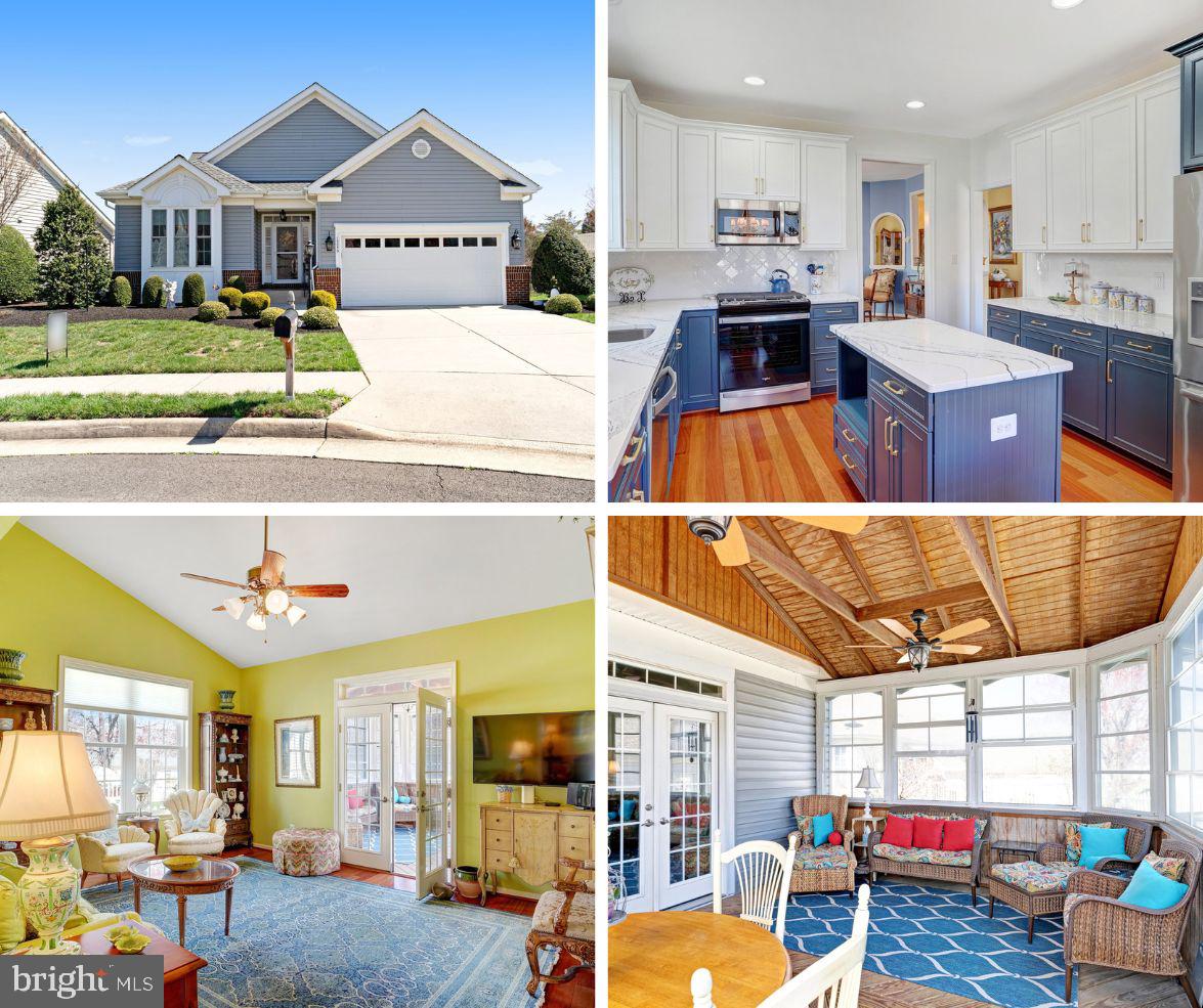 Welcome to this stunning single-family home located in the sought-after gated community of Heritage Hunt Golf & Country Club—a premier 55+ active adult community. Nestled on a quiet cul-de-sac, this beautifully maintained residence, Danbury model w/full Basement, features Brazilian Cherry hardwood floors (2023) throughout the main level and a thoughtfully designed floor plan. The gourmet kitchen, fully updated in 2023, is a chef’s dream with quartz countertops, soft-close cabinetry, an island with gas cooking, recessed lighting, a pantry, and a sunlit breakfast area. Enjoy formal gatherings in the elegant dining room and relax in the spacious living and family rooms, both with vaulted ceilings. Step outside to the rear covered porch enclosed with a custom Eze Breeze window system (2018)—perfect for year-round enjoyment—then out to the Trex deck (2023), custom patio, and black aluminum fenced backyard (2020), all surrounded by professionally landscaped grounds. The main level also features a luxurious primary suite with vaulted ceilings, two walk-in closets with custom organizers, and a spa-like bath with soaking tub, separate shower, and dual vanities. A second bedroom with walk-in closet, full hall bath, and a well-appointed laundry room with extra storage and utility sink add to the convenience. The spacious two-car garage includes an additional storage area and a 2024-installed electric car charger. The fully finished lower level offers plush carpeting, a large recreation room with a gas fireplace, bonus room/3rd Bedroom with 2 large closets with custom organizers, separate office, full bath, and two generous storage areas, plus walk-up access to the backyard. Major updates include new windows (2022), hot water heater (2022), HVAC (2022), gas stove (2023), dishwasher (2025), roof 2017, and more. Enjoy an exceptional lifestyle with top-tier amenities including an Arthur Hills 18-hole championship golf course, two clubhouses, restaurant and bar, indoor and outdoor pools, tennis and pickleball courts, walking trails, and a full calendar of social events.