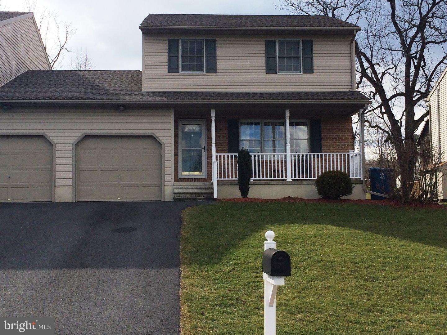 Welcome Home to this charming Blandon Meadows Semi-detached home featuring 3 Bedrooms, 1-1/2 Baths and a 1 Car Garage. The first floor has a nice flow from the family room into the eat-in kitchen witch leads out to the gorgeous paver patio! A first floor laundry, powder room, large pantry and garage entrance enhance the function of this home! The backyard is a perfect place to relax and play ? don't miss the large storage shed! The 3 bedrooms and large full bath are located on the second floor in addition to a large storage closet! The lower level family room provides an additional 625 square feet of finished living space as well as a large unfinished storage/mechanical room. A new roof was installed in 2016 as well as maintenance free vinyl porch fencing. Do not miss the opportunity to call 542 Wyatt Dr. "Home!"