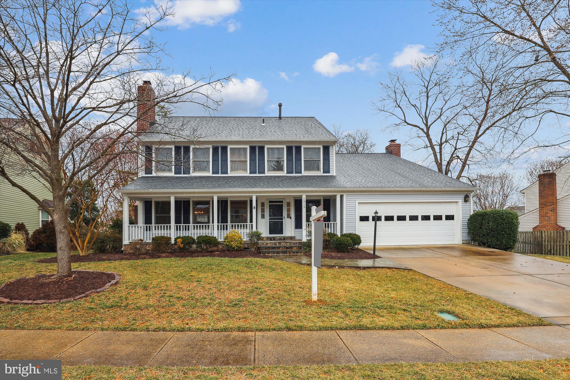 Lake Community beside county parkland! Classic 3 level colonial with covered front porch & fenced yard on a premium cul-de-sac lot.  Large formal living room with fireplace.  Separate formal dining room.  Remodeled eat-in kitchen w/ granite counters, designer tile backsplash & SS appliances. Family room with built-in bookshelves & 2nd fireplace.  French door from family room leads to a large deck that is ideal for backyard grilling.   Huge primary bedroom suite with vaulted ceiling, walk-in closet and remodeled full bath w/ jacuzzi tub & separate shower.  Generous bedroom sizes.  Private 3rd level BR suite with ensuite bath.  Home office/den on 2nd level can be converted to a 5th bedroom with the addition of a wall and doorway.  New architectural shingled roof.  Elegant hardwood flooring on main level.  Freshly painted interior and exterior.   Stairway from the kitchen leads to a half-high basement that offers lots of storage space.  Oversized 2 car garage with built-in shelving.  Lake D'Evereux community amenities include a stone paver walkway around the beautiful community lake and a walkway along the Huntley Meadows park.  Community amenities also include tennis courts and a tot lot.  This community enjoys quick access to Van Dorn Metro and Huntington Metro stations.  Just a few blocks away from Kingstowne's shopping, dining and entertainment facilities!  Minutes to Fort Belvoir and Old Towne Alexandria!