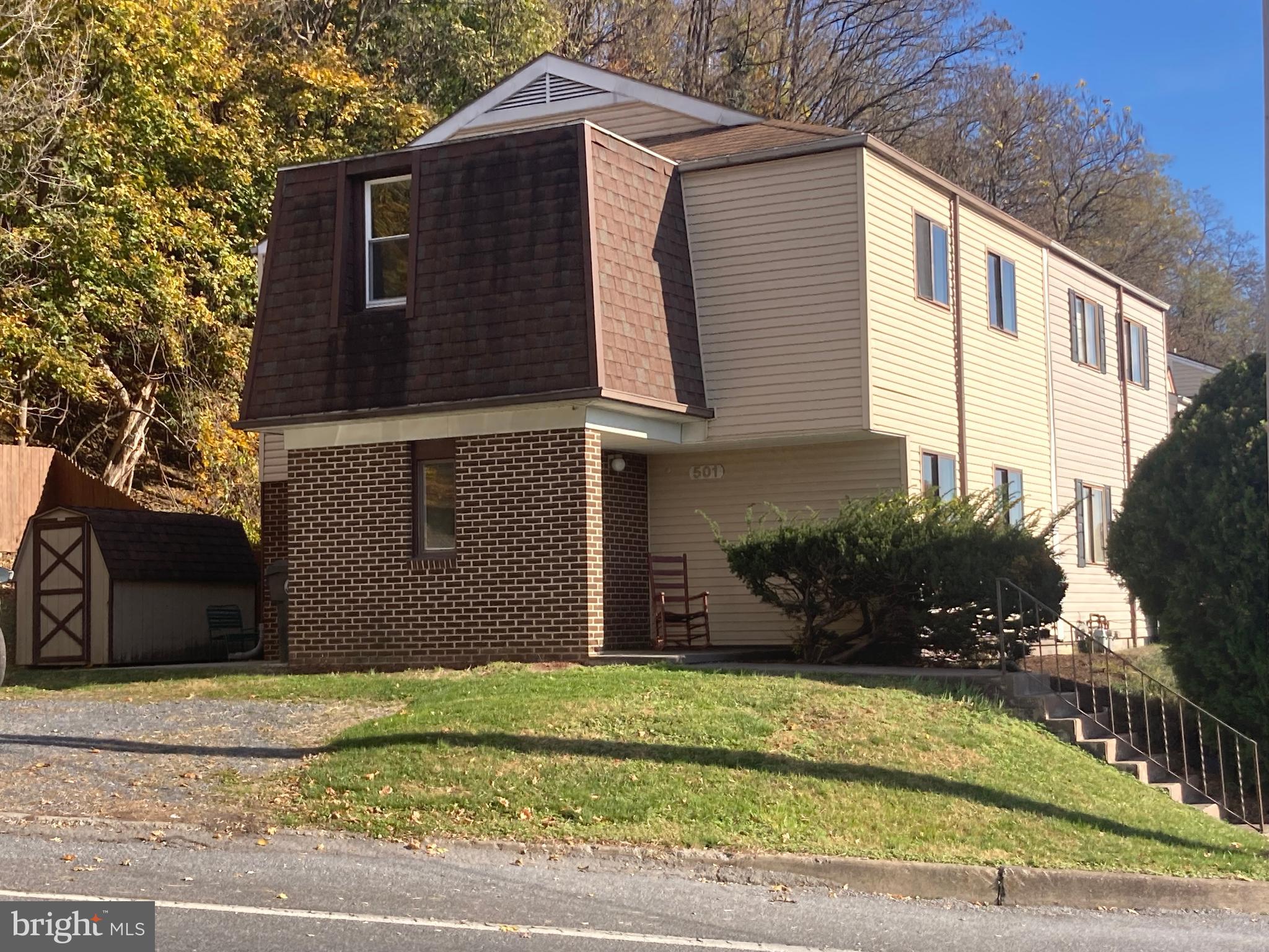 The search is over. Finally, a reasonably priced home that is move in ready. Freshly painted, with new flooring and a new furnace, all you need to do is move in.  First level has an eat in kitchen with a new microwave hood unit, counter and sink. Laundry hookup and a utility sink in laundry room. Living room is spacious with lots of natural light. Upstairs are 3 bedrooms and a bonus room.storage area as well as a bathroom with a new vanity. This is a unique lot for the area. It has off street parking allowing for a level entry, a nice yard, patio , and storage shed.  Check with your lender for the 1st time buyer credit.