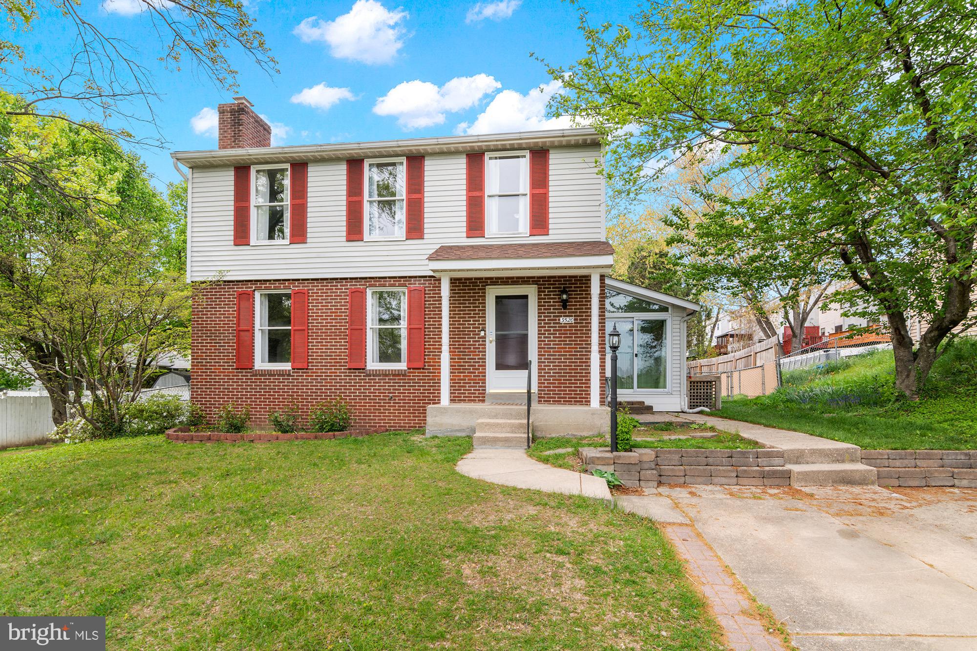 Freshly painted and move-in ready-spacious brick front colonial with four sizeable bedrooms, and 3.5 baths. Recent updates include: New roof (2018), New Hot Water Heater (2018), New HVAC system (2024), New Carpeting (2025), and New Shed. Other outstanding features: sundrenched four seasons room; off street parking on paved driveway; fenced rear yard; cozy living room with wood burning fireplace; finished lower level, large kitchen with bright white cabinetry and stainless appliances.  Convenient to shopping, job centers, and public transportation.