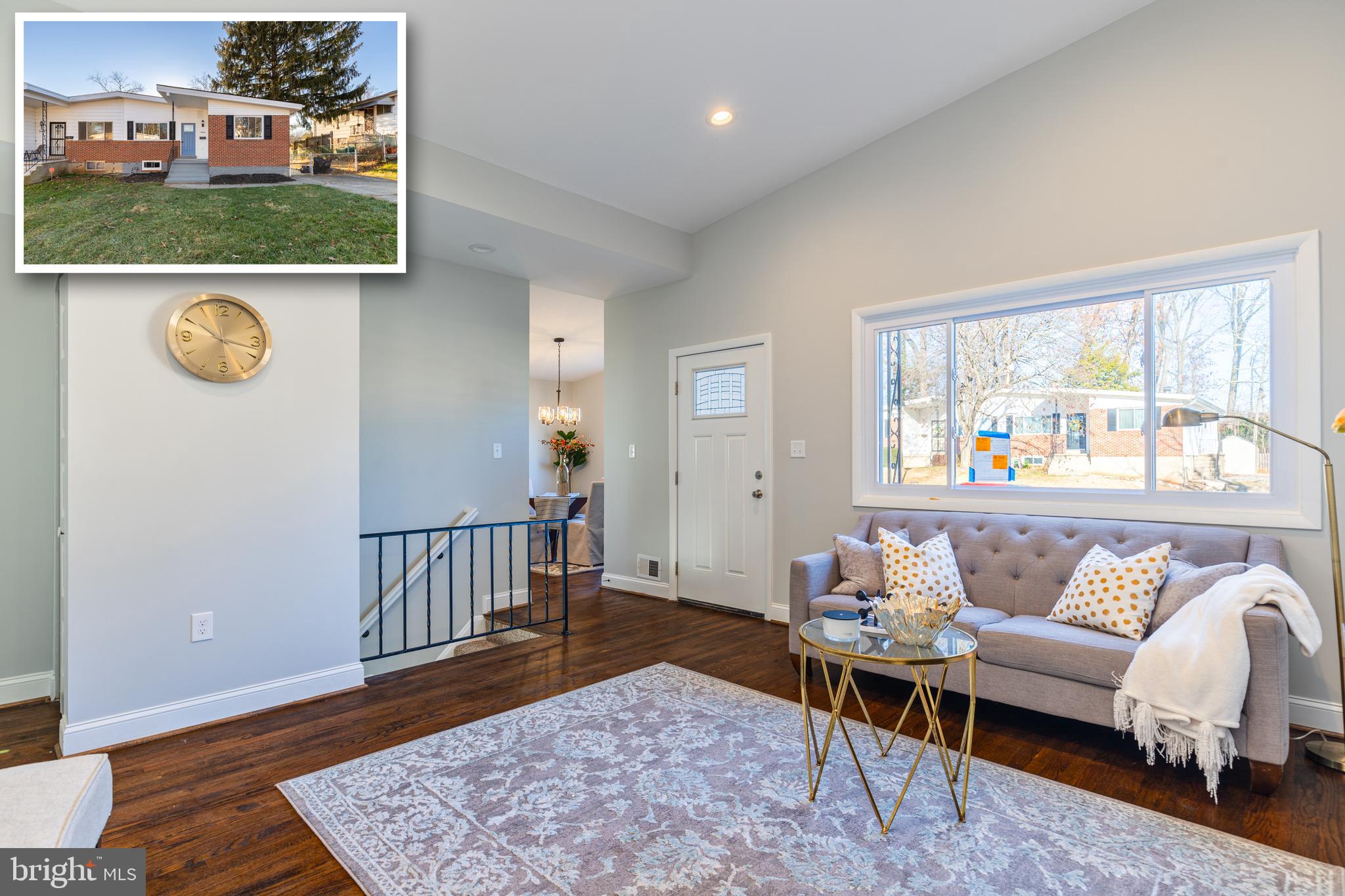 Beautifully renovated ranch style home! Enter into a bright and airy living area with high ceilings and beautifully refinished hardwood flooring that seamlessly flows throughout the living and dining areas.  Enjoy a large open concept kitchen that has just been redone with custom white shaker style cabinetry, granite countertops and stainless steel appliances.  On the main level you will find three generously sized bedrooms, one of which is a master bedroom with ensuite bathroom, as well as a second full hall bathroom.   The basement has been finished with a very large second living area, a fourth bedroom and a third full bathroom.  There have been so many upgrades done on this house including new siding, new windows, new HVAC, updated electric, all new flooring and paint and so much more!  All work has been permitted and performed by licensed contractors.  House is vacant and easy to show so schedule your showing today!