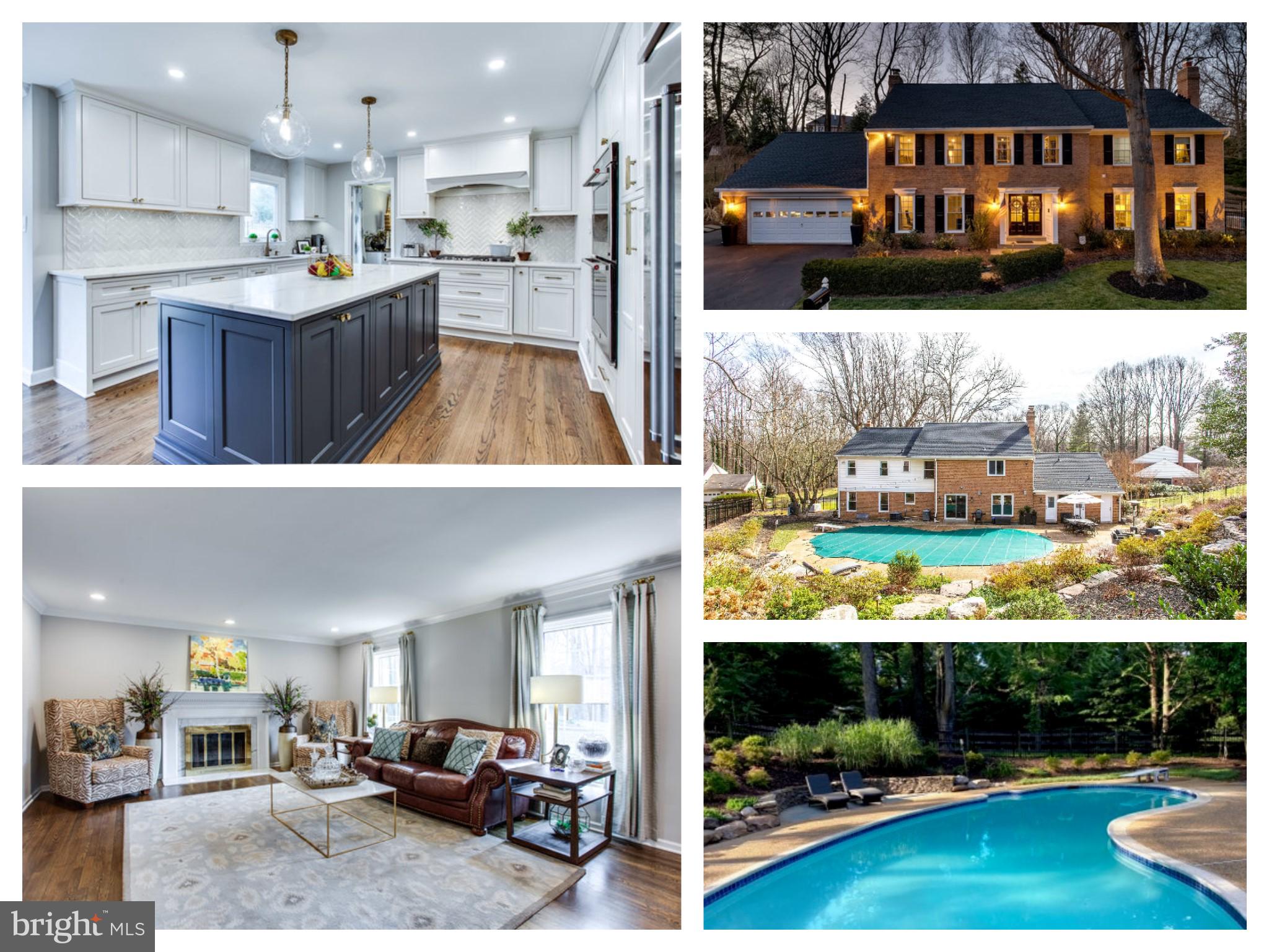 The ONE you've been waiting for - checks every box AND everything is DONE!  Enjoy the $400K+   Top-To-Bottom HIGH END RENOVATIONS!   Tucked away on quiet cul-de-sac , this All Brick Colonial with high-end  is on a .77 Lot in the gorgeous neighborhood Cedars of McLean!  Totally remodeled Kitchen with quartz counters, modern white soft close custom cabinets,  Stainless steel appliances, pantry with pullout shelves, designer lights,  undermount lighting, and kitchen table space with glass sliding door overlooking stunning backyard with heated pool.  Family Room right off the kitchen features beamed ceilings, large windows, and a gas igniter wood-burning fireplace with perfect spot for the TV above on a brick-exposed accent wall.  Private Office with amazing built-in shelves.  Separate Living and Dining Room with great natural light. Mud-Room with fun and functionals built-in cabinets leads to a large 2 Car Garage with extra storage and a workbench + storage nook.  Full Bathroom  is super convenient  with access to the back patio/pool - great for pool parties! Reconfigured Owner’s Bedroom with recessed lighting, crown molding, ceiling fan and refinished hardwood floors. Former Sitting Room is now a huge custom walk-in closet with built-ins. Plus 2 additional walk-in closets near the bathroom. Spa-like Owner’s Bathroom includes heated floors, a luxury soaking tub, rain shower, separate vanities and private toilet room.  The 2nd and 3rd Bedrooms each have two closets and are sharing a Jack & Jill style Bathroom. The 4th Bedroom has 2 closets as well and features an en suite Bathroom.  Ideal laundry room upstairs with extra space. In the lower level, totally renovated Rec Room is a kid's OR entertainer's dream....with projector and screen for movie nights PLUS 2 extra TVS perfect for gaming.  Bonus nook can easily fit a wet bar or study space. Huge Storage/Utility Room that can be finished/converted into gym space, guest bedroom - endless possibilities!
Amazing Private Lot! Backyard includes a heated pool with diving board, seating area with a fire pit, outdoor speakers, outdoor TV, outdoor lighting, and wrought-iron fence.    Enjoy the views of intricate planting and extensive hardscapes and mature trees.   BONUS:  FULL-house generator .  And don't miss the large SIDE YARD that is perfect for playing sports.

Close to METRO, Tysons Corner, Entrance to 495, Spring Hill Recreation Center and Elementary School, and McLean Hamlet Swim & Tennis Club – Convenient location!