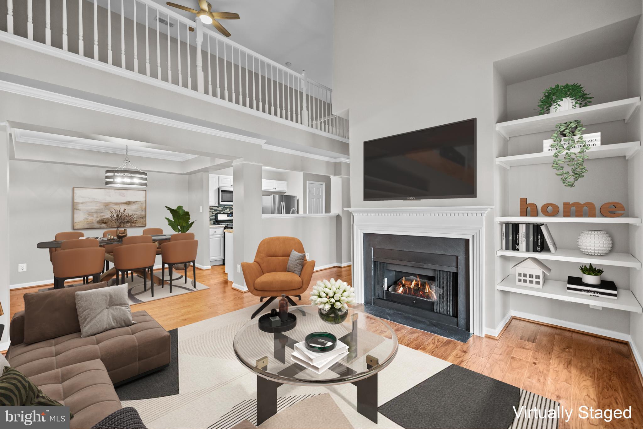 Price improved, must see! Welcome to Riverbend at Cascades, where comfort, convenience, and community amenities come together in one of Sterling's most desirable locations. This bright and inviting 2-bedroom, 2-bath condo with desirable upper level loft offers an open floor plan filled with natural light. The spacious living room features a cozy fireplace and opens to an oversized covered balcony. The adjoining dining area flows seamlessly into the open kitchen, complete with ample cabinetry, pantry storage. The generously sized primary suite offers two closets and a private bath with abundant vanity space and linen storage. A spacious second bedroom with a walk-in closet and a second full bath provide flexibility for guests.  The spacious upper level loft is great for office, rec room, etc. A separate laundry room with full-size washer and dryer adds everyday convenience. Enjoy low-maintenance living with condo fees that include water, sewer, exterior maintenance, snow removal, and access to outstanding community amenities including a swimming pool, clubhouse, fitness center, playgrounds, and walking trails. Ideally located in the sought-after Cascades community, this home is just minutes from Cascades Overlook, Dulles Town Center, Algonkian Regional Park, shopping, dining, and major commuter routes including Route 7, Route 28, Fairfax County Parkway, and the Dulles Toll Road. Move-in ready and perfectly positioned for both convenience and recreation, this is Sterling living at its best.