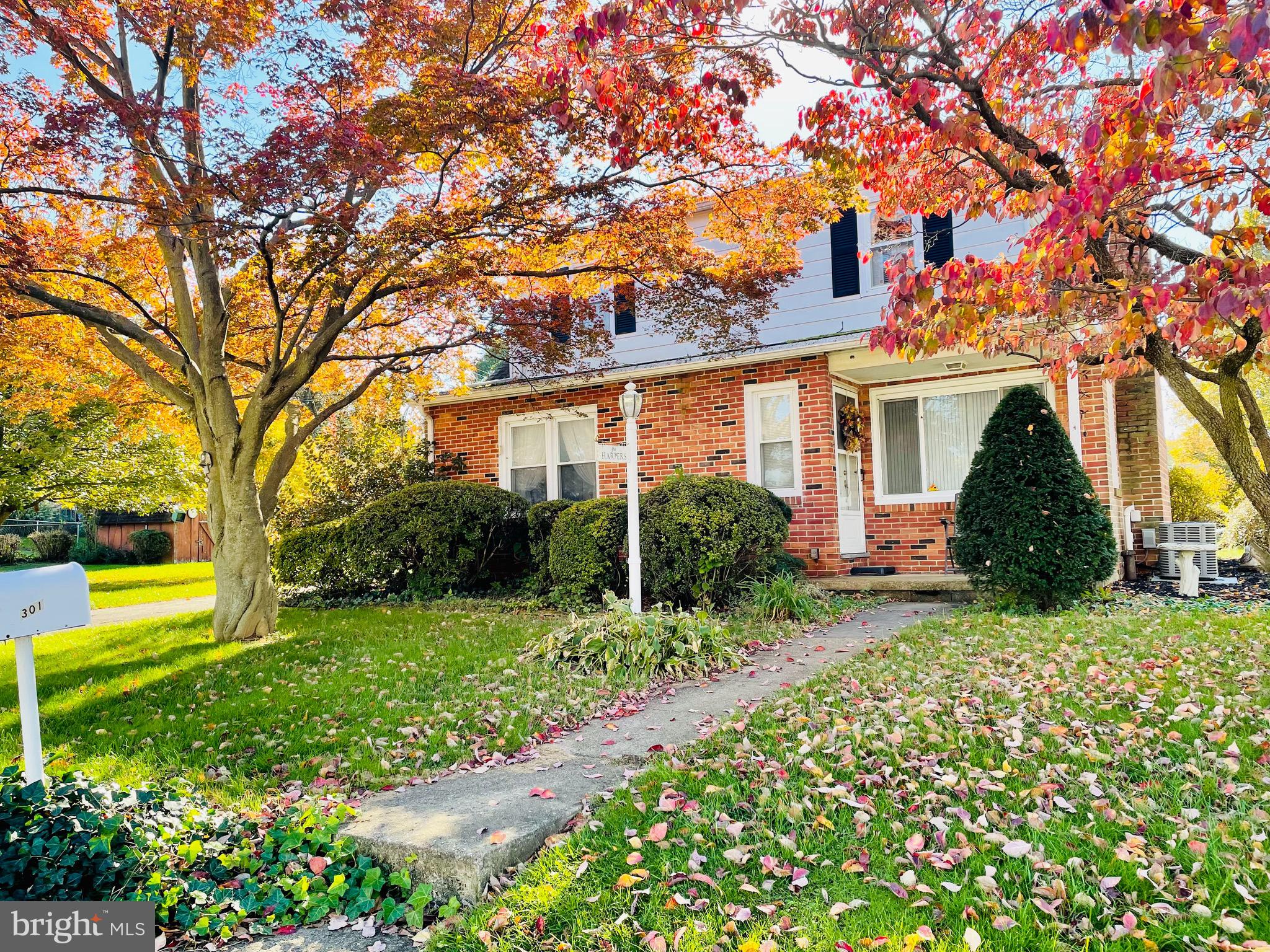 Adorable, brick 2 story Colonial in York Suburban School District! Property is located in the highly desirable Yorkshire development on a corner lot, one of the larger lots in the neighborhood! Living room with beautiful stone gas fireplace.  Separate formal dining room and large eat-in kitchen, all appliances included.  Remodeled half bath on the first floor with ceramic tile flooring.  Deck off the kitchen with retractable awning and large side yard.  Three bedrooms and full bath on second floor.  Hardwood floors under carpeting.  Finished basement with separate rooms for laundry and a workshop.  Great East York location with easy access to shopping, restaurants, RT 30 and I83.  Come take a look at this cute property in East York!