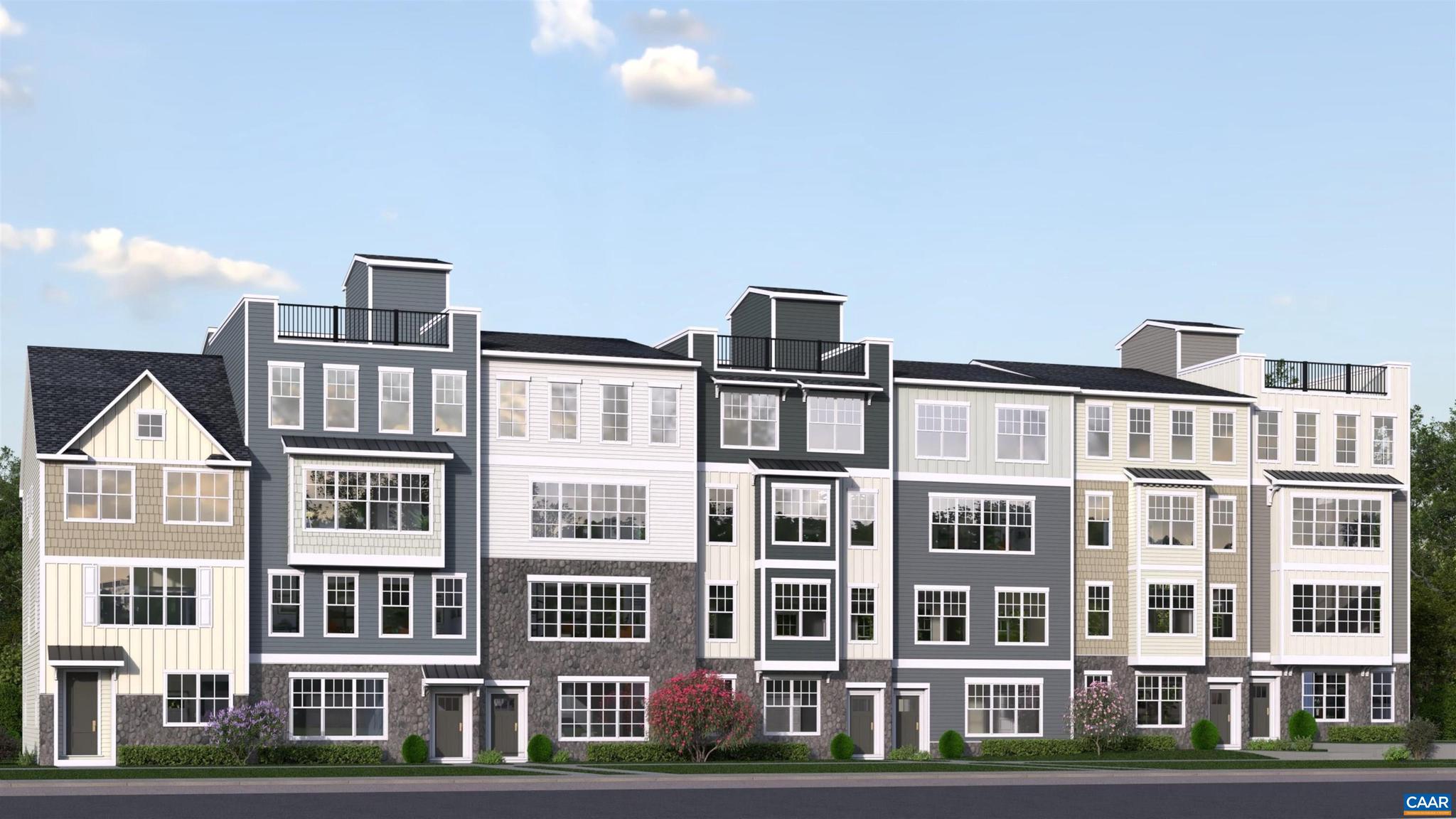Under construction for a late Summer completion, the Maple offers 2,612 square feet of flexible, low-maintenance living across two levels in Brookhill Square, a brand-new section of the Brookhill neighborhood in Charlottesville. This unique condo layout lives more like a single-family home, with the main level located on the third floor of the building. Inside, you?ll find an open-concept design featuring a large family room, spacious kitchen with a large island and walk-in pantry, and a dining area that opens to a covered porch. A powder room and coat closet add everyday convenience, and some homes offer an optional flex room to expand the living space. The fourth floor includes a generous primary suite with a private bath and walk-in closet, two additional bedrooms, a full hall bath, and a centrally located laundry area. This home includes a rooftop terrace! Brookhill Square combines new construction with a low-maintenance lifestyle, all in a thoughtfully planned community just off Route 29 North. This is a brand-new floor plan; photos are not yet available. Digital renderings are provided for inspirational purposes only and may not reflect final finishes or layout. Features, specifications, and community details may vary.,Granite Counter,Painted Cabinets,Wood Cabinets