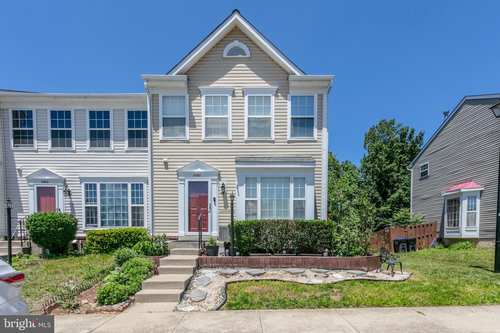 Welcome Home to 3380 Vineland Place! This stunning, turn-key 3-level townhome offers the ultimate in space, style, and convenience. Boasting rare 3-level rear bump-outs, this home is flooded with natural light and features fresh professional paint and brand-new carpet throughout. The main level greets you with gleaming hardwood floors, a cozy fireplace, and a beautifully updated kitchen complete with granite countertops and upgraded cabinetry. Step out onto your large rear deck—the perfect spot to entertain or relax while backing to peaceful, private woods.

Upstairs, the expansive primary suite is a true retreat, amplified by the bump-out layout to feature a massive walk-in closet and a remodeled luxury bath. Ceiling fans keep the upper bedrooms comfortable year-round. 

The fully finished walk-out lower level offers incredible flexibility, presenting a massive rec room (thanks to the third bump-out!) and a convenient full bathroom. 

Location is unbeatable for commuters—just minutes to I-95, local commuter lots, shopping, and dining. Move right in and enjoy!