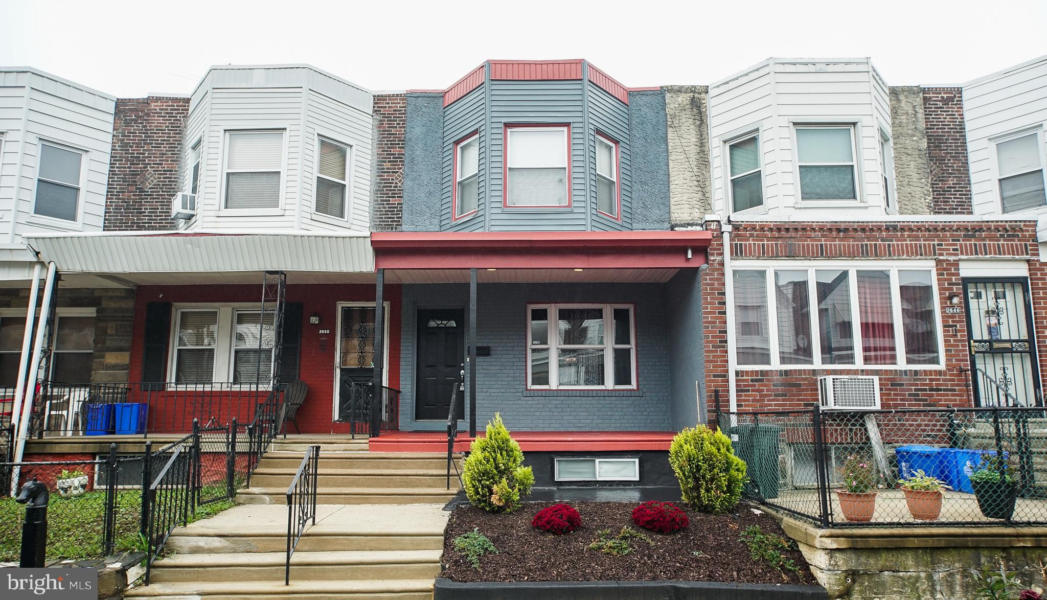 Attention home buyers! Welcome to 2648 S Hobson St. This beautiful renovated house sits on a nice, quiet street of desirable Elmwood Park area. Not your average rehab! This home has been nicely remodeled and freshly painted from top to bottom. Enter into the living room with new hand scraped wood floors, recessed lighting and ceiling fan. The open concept dining room also features a custom tray ceiling with ambient strobe lights.  The kitchen comes fully equipped with new white cabinetry, stainless steel double door refrigerator, dish washer, 5 burner stove, Pendant lights,  granite countertops and a breakfast bar.The upper level of the home features hard wood flooring,  3 spacious bedrooms with great closet space. The master bedroom has 9ft tray ceiling with strobe lights .  The bathroom is beautifully remodeled  with new marble tiled wall  ceramic floor tiles, jacuzzi tub, vanity and modern fixtures.   The basement is fully finished with recessed lighting and laminate wood floors, powder room laundry hookup, and can be used as an additional bedroom, family/play room or home office. The front yard has lots of space for planting, and the sunny deck is great for hanging out or more garden space.-Close to public transportation, major highways, airport, and downtown philly. Schedule a showing today!