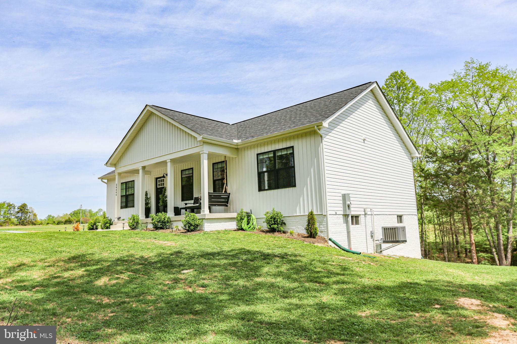 ***Back on Market due to buyer - FHA appraised at $525k***New Home - only 1 year old - on 2.25 Acres*** 2800 sqft*** Brand New Deck*** Brand New Patio*** Brand New Shed***  Hot Tub Conveys*** Welcome to 24646 Lands End Drive in beautiful Orange, Virginia—where modern farmhouse charm meets functional luxury. This stunning 5-bedroom, 3 full bath ranch-style home offers the perfect blend of style, comfort, and space for today’s growing family. Designed with an open and airy floor plan, this home is filled with natural light and thoughtfully crafted details throughout. The gourmet kitchen features granite countertops, stainless steel appliances, and a farmhouse sink—perfect for both everyday living and entertaining. Exposed natural beams and custom-inspired finishes add warmth and character, giving the home a truly elevated, custom feel. The spacious primary suite is a true retreat, highlighted by a luxurious en-suite bath complete with a freestanding soaking tub and upscale finishes. Hardwood floors, designer light fixtures, and beautifully tiled surfaces enhance the home’s modern appeal. The fully finished basement expands your living space with an additional bedroom, full bath, and a large recreation area—ideal for guests, a home office, or entertainment. This move-in ready home offers the perfect combination of modern design and country charm in a peaceful setting. Don’t miss your opportunity to make this exceptional property your own!  Call or email today to schedule your showing!