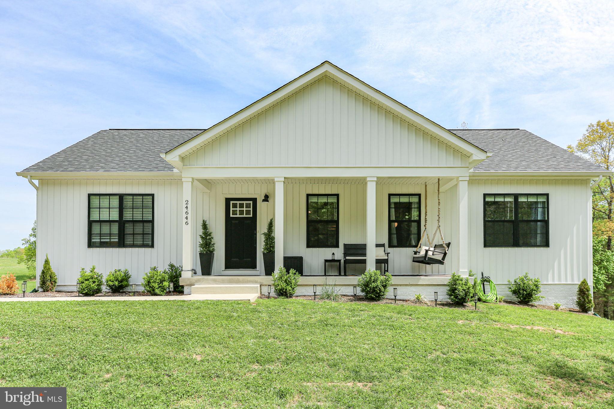 ***Back on Market due to buyer - FHA appraised at $525k***New Home - only 1 year old - on 2.25 Acres*** 2800 sqft*** Brand New Deck*** Brand New Patio*** Brand New Shed***   Welcome to 24646 Lands End Drive in beautiful Orange, Virginia—where modern farmhouse charm meets functional luxury. This stunning 4-bedroom, 3 full bath ranch-style home offers the perfect blend of style, comfort, and space for today’s growing family. Designed with an open and airy floor plan, this home is filled with natural light and thoughtfully crafted details throughout. The gourmet kitchen features granite countertops, stainless steel appliances, and a farmhouse sink—perfect for both everyday living and entertaining. Exposed natural beams and custom-inspired finishes add warmth and character, giving the home a truly elevated, custom feel. The spacious primary suite is a true retreat, highlighted by a luxurious en-suite bath complete with a freestanding soaking tub and upscale finishes. Hardwood floors, designer light fixtures, and beautifully tiled surfaces enhance the home’s modern appeal. The fully finished basement expands your living space with an additional bedroom, full bath, and a large recreation area—ideal for guests, a home office, or entertainment. This move-in ready home offers the perfect combination of modern design and country charm in a peaceful setting. Don’t miss your opportunity to make this exceptional property your own!  Call or email today to schedule your showing!