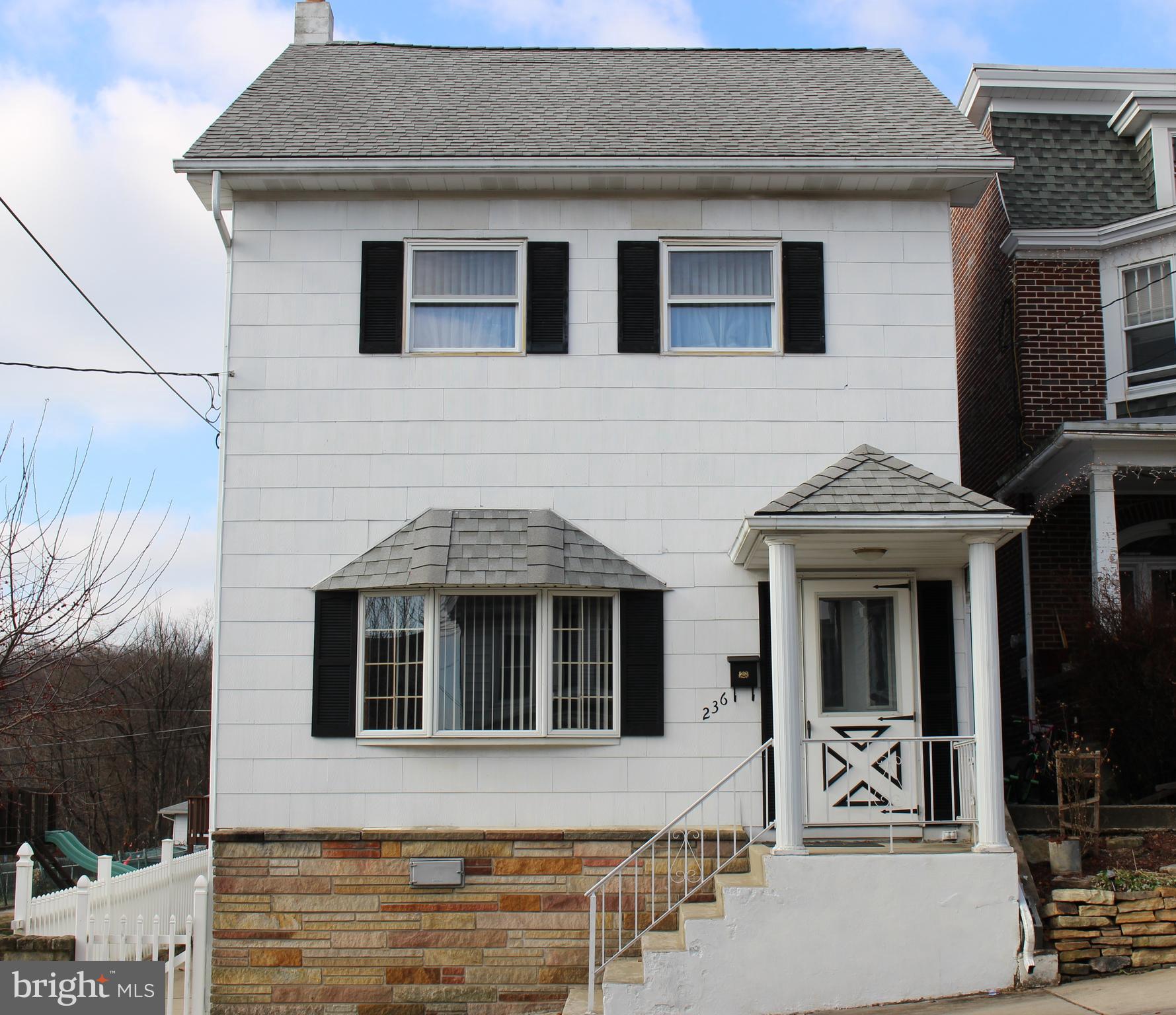 Great single detached home in Tamaqua Borough!  You will be impressed with this well-maintained home that has lots of space.  Entry is through the pretty foyer which leads to the living/family room complete with an 8 foot bow window.  The large kitchen has plenty of cabinets and has been upgraded over the years with oak cabinets, black stove and dishwasher.  You will also find a convenient main floor laundry room off of the kitchen with a half bath that has been modified to be wheel chair accessible.  The side patio has also been converted into an enclosed sun room with insulated windows and steel entry doors.  Upstairs you will find 3 nicely sized bedrooms on the second floor, all with walk-in closets!  On the third floor you will find a huge 4th bedroom that only needs a heat source added to be complete.  In the basement you will find another "bath" with a toilet and shower, as well as outside egress, and a very impressive coal heating system with EFM stoker and 5-ton coal bin that will keep you nice and toasty warm!  Outside you will enjoy the vinyl-fenced backyard and deck with pressure-treated wood.  And did I mention that there are hardwood floors throughout under the carpet?  Or the newer rubber patio roof, rainspouts, soffits, and awnings?  Come see this beautiful home today!