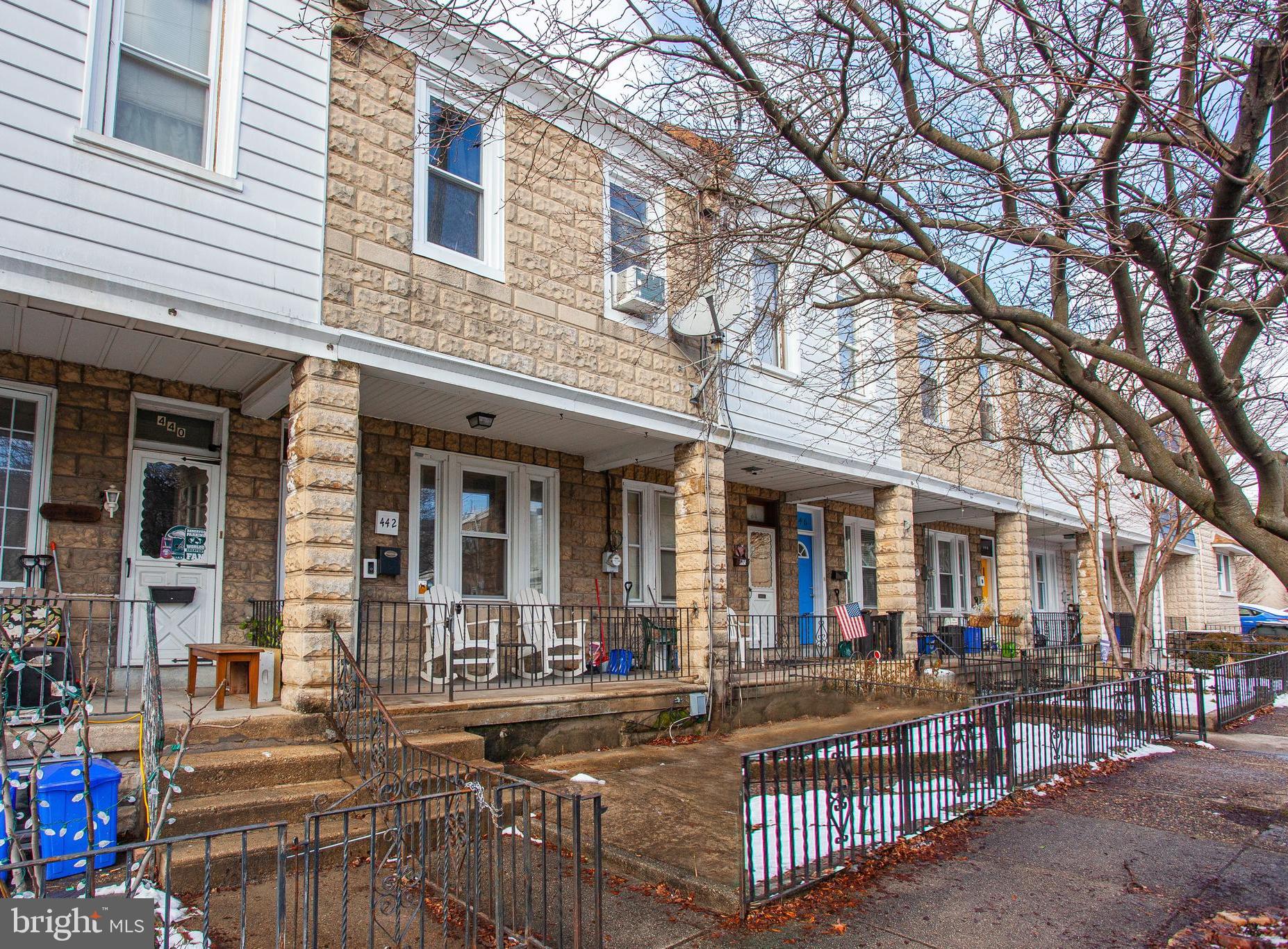 Welcome to 442 Ripka Street, a charming 2 bed, 1 bath rowhome nestled in the heart of the Roxborough area in Philadelphia. Step through the front porch and into the inviting living room, featuring an open doorway that connects to the dining room, creating a warm and welcoming space for family gatherings or entertaining guests. The kitchen features gas cooking, a stylish tile backsplash, and a convenient doorway leading to the back deck where you can relax and enjoy your morning coffee. On the upper level, you'll find the primary bedroom adorned with beautiful hardwood floors and a large bonus room. An additional bedroom and a hall bath complete the second floor. Step outside to discover the private backyard complete with a shed/bar tucked under the deck. This outdoor space is perfect for enjoying al fresco dining, or simply unwinding after a busy day. The full basement provides ample storage space, ensuring that you have room for all your belongings and more. Conveniently located, 442 Ripka Street is in close proximity to local shopping, dining options, and the vibrant neighborhood of Manayunk. Public transportation is easily accessible, adding to the convenience of this fantastic location. Don't miss the opportunity to make this Roxborough rowhome your own!