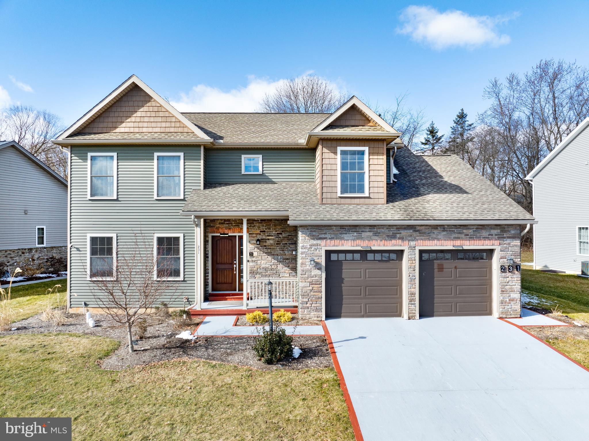 Immaculate in location, condition, and beyond! This stunning 4-bedroom, 2 & 1/2-bathroom single-family home, constructed in 2017, boasts an ideal placement close to shopping centers and restaurants, minutes away from downtown State College/Penn State, with effortless access to I-99. A charming front porch, adorned with decorative stone, welcomes you into the home, where a two-story foyer warmly greets you, introducing an impeccably designed open floor plan.
The gourmet kitchen, complete with stainless steel appliances, a professional wall-mount range hood, elegant backsplash, exquisite granite countertops, and ample cabinetry, seamlessly flows into the great room, which features a magnificent natural gas fireplace and a cozy breakfast nook. For formal occasions, a separate living room and dining room bathed in natural light await. Gorgeous hardwood flooring graces the entirety of the main floor, complemented by a convenient half bath and access to a large rear deck.
Upstairs, you'll discover the expansive owner's bedroom suite, boasting a luxurious full bath with a tiled tub, separate shower, and a double sink granite vanity, all adorned with carefully selected ceramic tile flooring, alongside a sizable walk-in closet. Three additional bedrooms, bathed in natural light, share a full bath featuring a granite countertop and beautiful ceramic tile. Each bedroom is equipped with ceiling fans and solid doors. Additionally, the convenience of second floor laundry adds to the appeal of this home.  
Efficient heating pump and central air conditioning ensure year-round comfort, while smart sensor light switches offer modern convenience. The unfinished full basement, featuring rough-in plumbing and an egress window, presents endless possibilities for customization. Additionally, a lawn sprinkler system is an added bonus for the new owner. A $140.00 monthly HOA fee covers lawn care, snow removal, and trash pickup. Truly a must-see for anyone in search of their dream home in State College.
