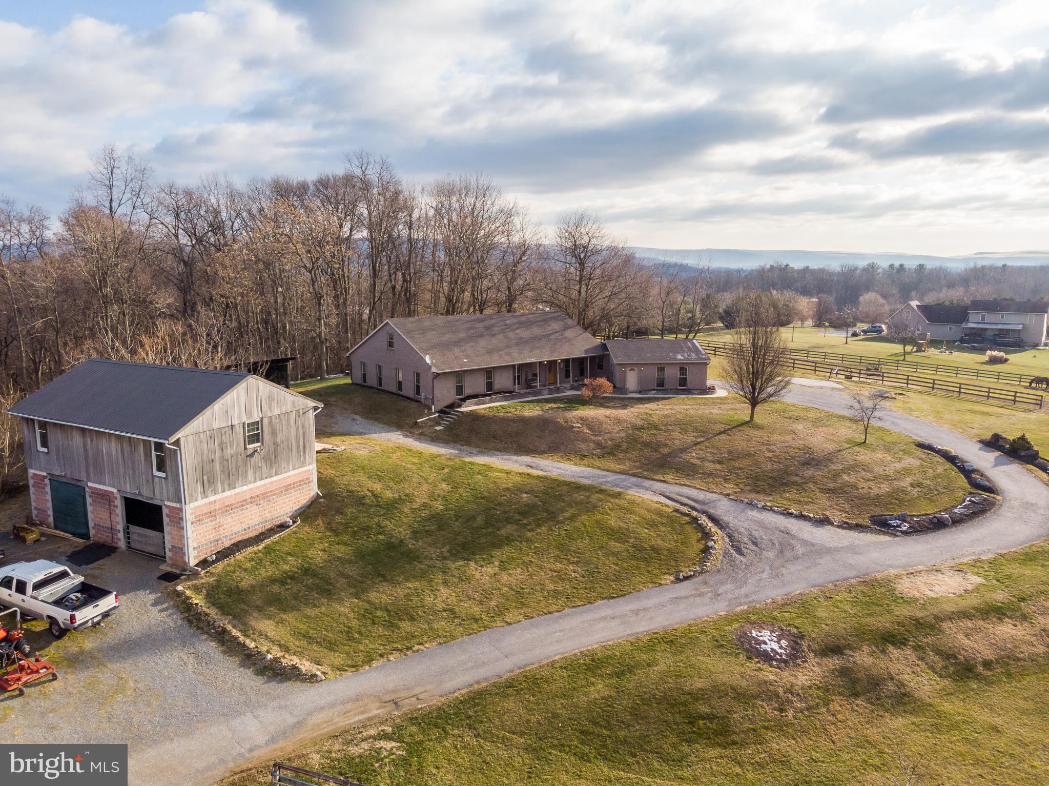 Due to Governor Tom Wolf's mandate regarding COVID-19, we are currently unable to allow any in-person showings of our listed properties.  Contact your agent for more information.New Price...CHARMING 6 ACRE FARMETTE!  Located in Waynesboro school district, this all brick ranch style home offers 3 bedroom, 2 full bath.  Open floor plan with cathedral ceilings, large country kitchen, fabulous walk-in pantry/mud room. All appliances convey with the sale.  Upper level could be completed for a 4th bedroom.  Over sized,  attached 2 car garage, propane/radiant hot water  heating system in the floors,  additional wood stove option in the dining room, central air, newer roof.  25x40 bank barn w/ 3 extra large stalls.  3 fenced paddock areas for horses.  Private woods in rear of property.   Due to Governor Tom Wolf s mandate regarding COVID-19, we are currently unable to allow any in-person showings of our listed properties.  Contact your agent for more information.