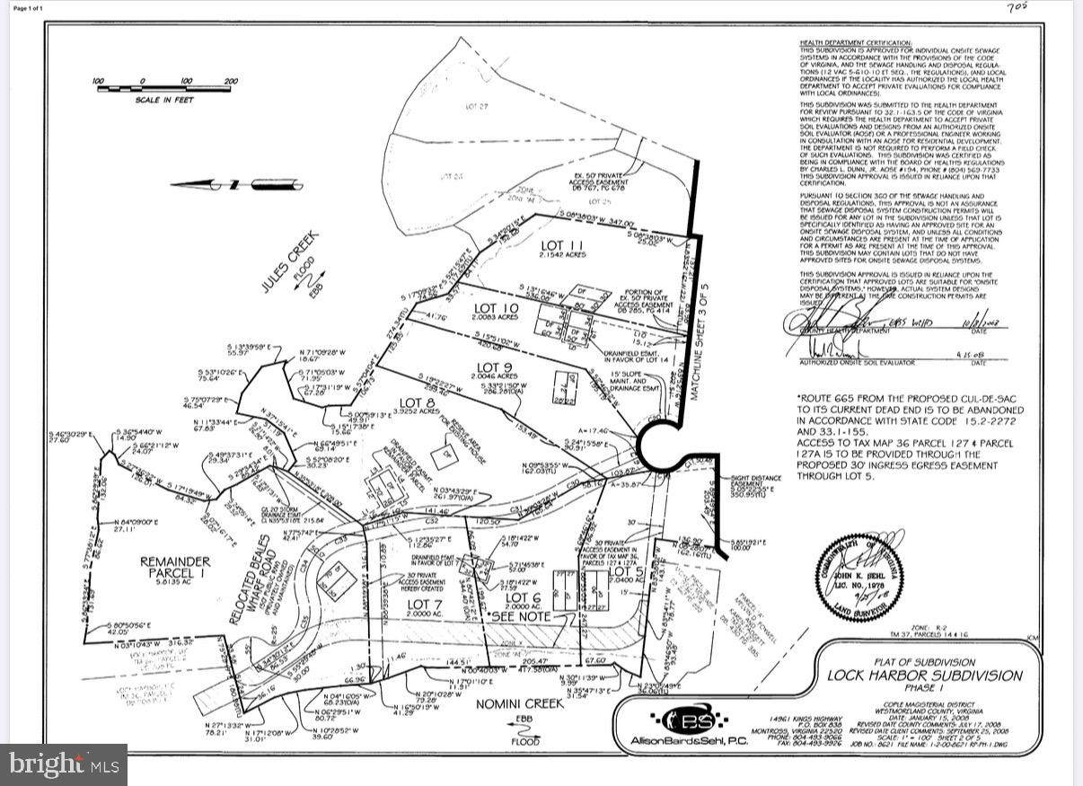 Discover what waterfront living is all about with this 2 acre wooded lot located along Nomini Creek within Lock Harbor. The property boasts 270 ft water frontage with spectacular views and beachfront! The possibilities are limitless with no HOA. :) 

Professional pictures coming soon!! Parcel ID 37C 7

*All land studies are to be completed by buyer. The property holds a reserve drainfield easement.  Zoned Residential with the following setbacks: Front 60' from the center r/w (45' from the edge of the pavement), Sides 10' minimum but there is a 30' accesses easement making this a corner lot (west side), the other side would be 35' off the easement, rear 20'.