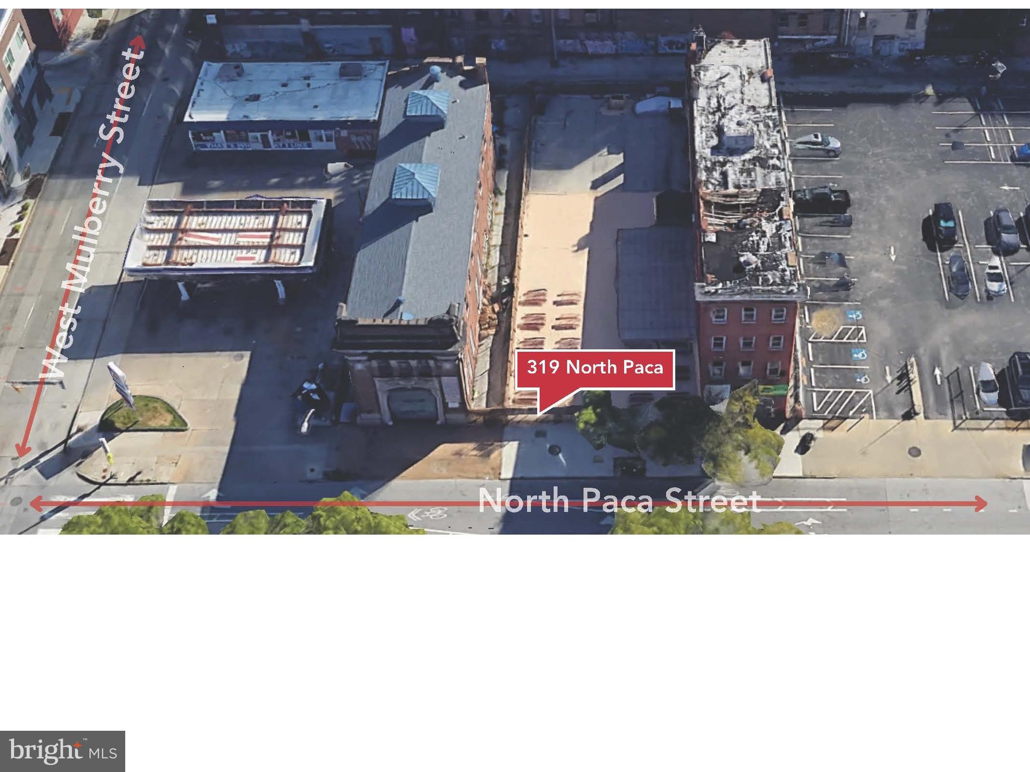 Price Improvement — Now Offered at $340,000.

Rare development opportunity in the heart of Baltimore’s Bromo Arts District. Located one block from the newly redeveloped Lexington Market and less than a five-minute walk from the University of Maryland Medical Center and BioPark, this 7,000 sq. ft. Downtown Baltimore Development Lot offers exceptional visibility and access. Zoned C-5DC, the property allows for multifamily, mixed-use, or commercial development with no unit caps, parking minimums, or setback requirements.

Recent nearby projects underscore the area’s strong redevelopment momentum, including The Xander Apartments (19 units, opened 2021), Crook Horner Lofts (15 loft apartments + 7,000 sq. ft. of commercial, delivered 2023), and Phoenix on Park (22 apartments + 2 retail spaces, began leasing April 2026.)

Utilities are located in the adjacent streets (water, sewer, and conduit), though service connections would need to be established through permitting. The site can also accommodate 20–30 parking spaces, offering interim income potential as a paid surface lot.

Surrounded by cultural anchors such as the Hippodrome and Everyman Theatres, Lexington Market, and major institutional employers, 319 N Paca sits at the crossroads of Baltimore’s arts, entertainment, and education corridors.
