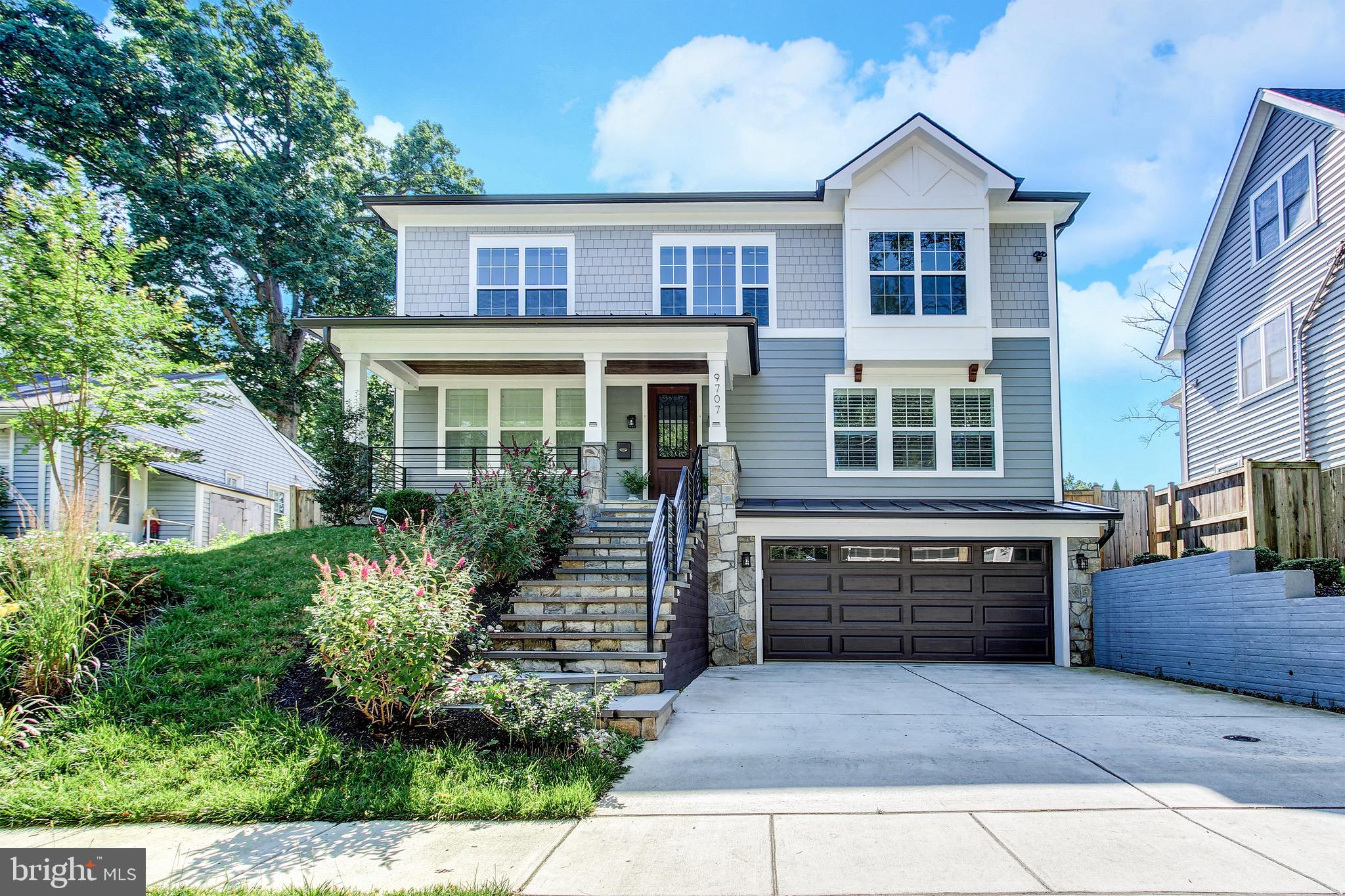Custom single family home in Bethesda! This home is situated in a prime location off the  I-495 and I-270 spur. Located within minutes to NIH,  Walter Reed Medical Center, and the Bethesda Metro. You are also close to Downtown Bethesda with great restaurants, night life, and retail. Built in 2018 this home is like new and well maintained with 5 Bedrooms and 4.5 Bathrooms including a 2 car garage. The main level is bright and open with high ceilings, detailed crown moldings, and gleaming hardwood floors throughout. You have a formal living room off the entry and a large private office. There is also a formal dining room with beautiful modern wainscoting and custom lighting. The gourmet kitchen features stainless steel Viking appliances including a 7 burner gas range. The kitchen also features custom two tone cabinetry and huge center island with breakfast bar seating. Off the kitchen is the family room with tons of natural light and features a stacked stone gas fireplace. The family room and kitchen combination has direct access to the back patio and fully fenced yard which is perfect for indoor/outdoor living and entertaining. The upper level has 4 spacious bedrooms and 3 bathrooms. The master bedroom retreat includes a custom walk-in closet, tray ceiling, and beautiful view of your backyard. The best part of the master is the luxurious ensuite bath with double vanities, soaking tub, and walk-in shower with a rain shower system. There is also a Jr. Suite with an attached bath and walk-in closet. The other bedrooms are also spacious and share a jack and jill bathroom. The lower level of this home is fully finished with garage access, wine room, and additional guest room, and full bath.  You also have a huge rec area including a wet bar and walk-up to the backyard. Don't forget to check out the virtual tour of this home!