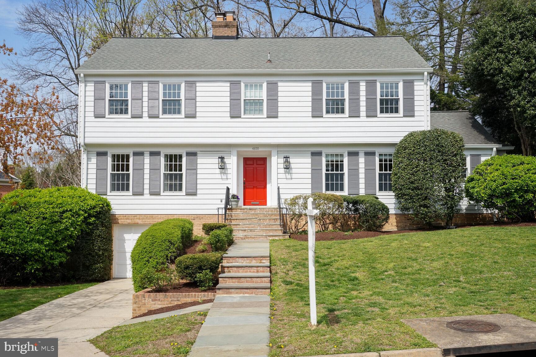 FANTASTIC PRICE FOR 4,413 INTERIOR SQUARE FEET IN PRIME BETHESDA LOCATION!  The main level provides spectacular indoor-outdoor living with the living room, dining room, and family room all featuring stunning French Doors that open to the patio, deck and gorgeous landscaped backyard!  Spacious kitchen-family room combo offers granite counters, cherry and glass cabinets with ample storage, double ovens plus range, a breakfast bar, pantry, and gas fireplace.  The large home office with French doors is sunlit with beautiful neighborhood views.  The upper level offers four great size bedrooms  and two bathrooms  (including spacious primary suite with walk-in closet and en suite bathroom), and upstairs laundry room.  The lower level provides a Rec room with fireplace, game room area, full bathroom and spacious garage that can fit  two tandem cars.  Large unfinished attic with ample room for storage or potential expansion for another two bedrooms and bathroom.  The 0.25 acre lot is beautifully landscaped and very private from neighbors with a deck and flagstone patio.  Entire house has been upgraded with new Andersen windows.  Ideally located in a quiet corner of Sumner with little traffic, conveniently across from the Wood Acres ES bus stop, and a quick walk to the shops and restaurants of Sumner Place.  Around-the-corner access to the Capital Crescent Trail and Little Falls Trail is a biker's and hiker's delight! Open Sunday 1-3