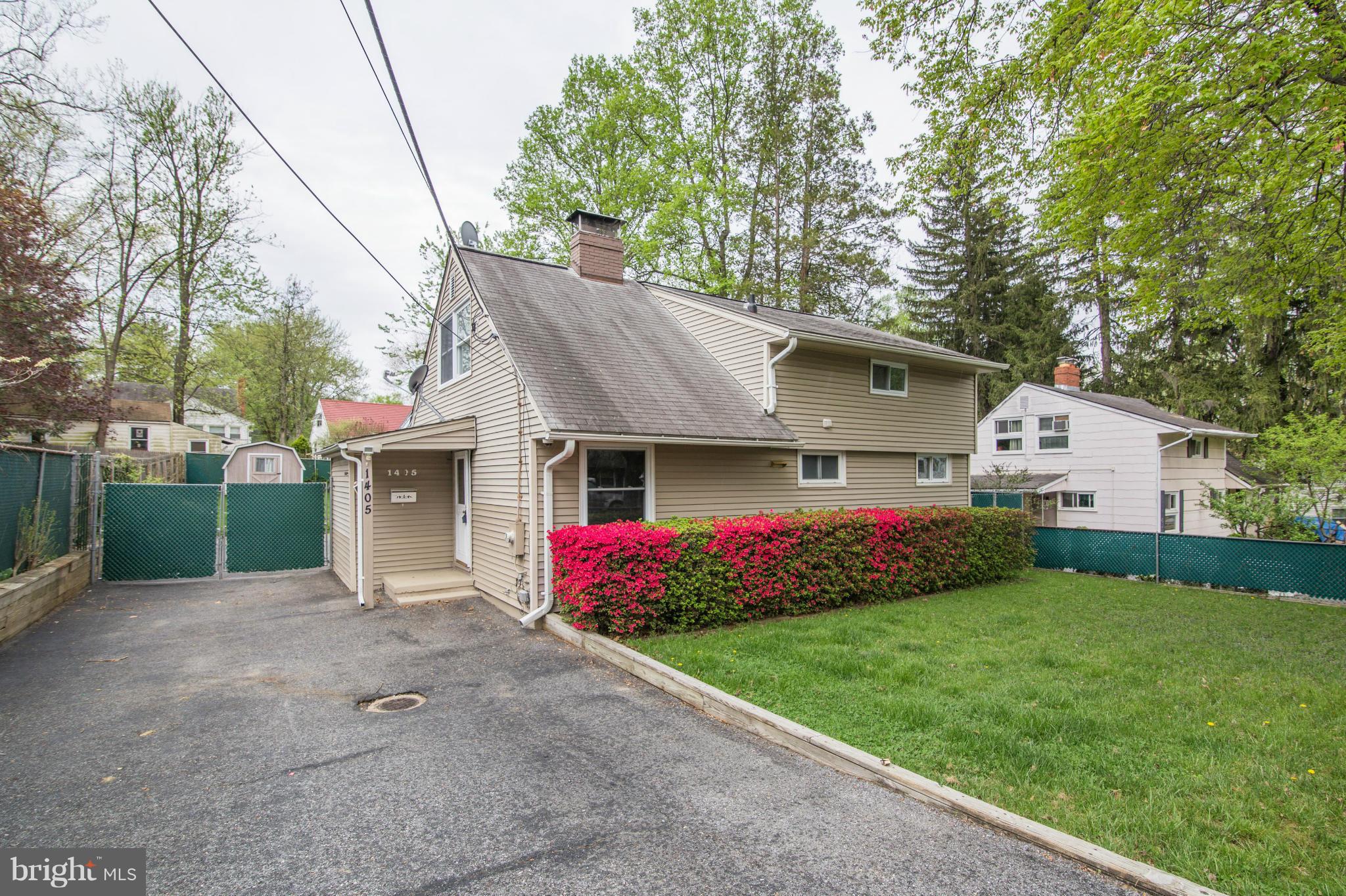 This charming cape cod in established Twinbrook has it all! Chic, designer kit w. SS, granite & custom cabinets. Rich, gleaming, refinished hardwoods throughout main level. Updated baths; newer front-loading washer and dryer.  NEW CENTRAL AC/Heating. Fab covered rear porch. Spacious and level back yard with 2 HUGE storage sheds! Quite street. Walk to park.