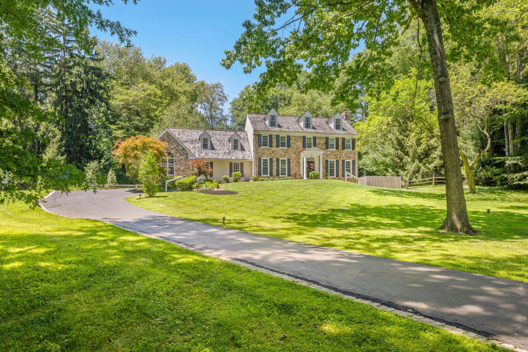 Discover a stunning blend of elegance and comfort in this exceptional 5-bedroom 5.5-bathroom residence, with an addition in 1985 and design features to meet the needs of modern living. Nestled on a generous 2.3-acre lot at the end of a tranquil cul-de-sac, this home offers a serene escape while still being conveniently located in the heart of Radnor Hunt country . Step inside to find an expansive 5,710 square feet of thoughtfully designed living space. The interior boasts exquisite hardwood flooring, complemented by carpeted areas that add warmth and charm. The heart of the home features a spacious kitchen with an island, perfect for culinary enthusiasts. Equipped with top-of-the-line appliances, including a built-in range, double ovens, and a refrigerator, this kitchen is a dream come true and opens to a vaulted ceiling breakfast rm with slider to patio and pool area. A wet bar enhances functionality, making entertaining a breeze. Natural light floods the home through energy-efficient replacement double-pane windows and skylight, creating a bright and inviting atmosphere. The country kitchen adds a convenient sitting area with fireplace which then opens to the family room. Off the kitchen is also an elegant dining room with fireplace, built-ins, and a wet bar for entertaining making this entire area perfect for entertaining and family living. The large living room has an attractive fireplace and past that is a library/office with built-ins and glass pained French doors leading outside. Complementing the first floor is a pantry/laundry rm which leads to a convenient mud room, coat closet and door to the oversized garage with a new epoxy floor covering. On the 2nd floor, the primary suite is a true retreat, featuring a luxurious bathroom with a whirlpool tub and stall shower, and a second primary bath. There are an additional 2 bedrooms sharing a hall bath, plus a large bedroom with an ensuite full bath. The 2nd floor loft with vaulted ceiling overlooking the breakfast area provides endless possibilities for its set up and use. The finished 3rd level can be used as an overflow bedroom or playroom, plus a storage area and a cedar closet. The lower level is finished with a rec room, fireplace, a full bath and walkout to rear yard. This area can also serve as extra guest quarters. There is also full laundry, utility rm, and a workshop. Venture outside to discover your personal oasis. The meticulously landscaped yard features extensive hardscaping, a heated pool, and a spa, all surrounded by lush trees and greenery. Enjoy peaceful views of the garden and woods from your patio, perfect for morning coffee or evening relaxation. The property also includes a shed for additional storage and a three-car attached garage with main floor access, ensuring convenience and ample parking for guests. This home is not just a residence; it's a lifestyle. With features like a laundry area on both the upper floor and basement, every detail has been considered for your comfort and peace of mind. Don't miss the opportunity to own this remarkable property that seamlessly combines luxury, functionality, and natural beauty. Schedule your private tour today and experience the perfect blend of elegance and comfort that awaits you! Convenient access to the popular town of Malvern with wonderful dining and shopping, and quick access to major roadways and commuting.