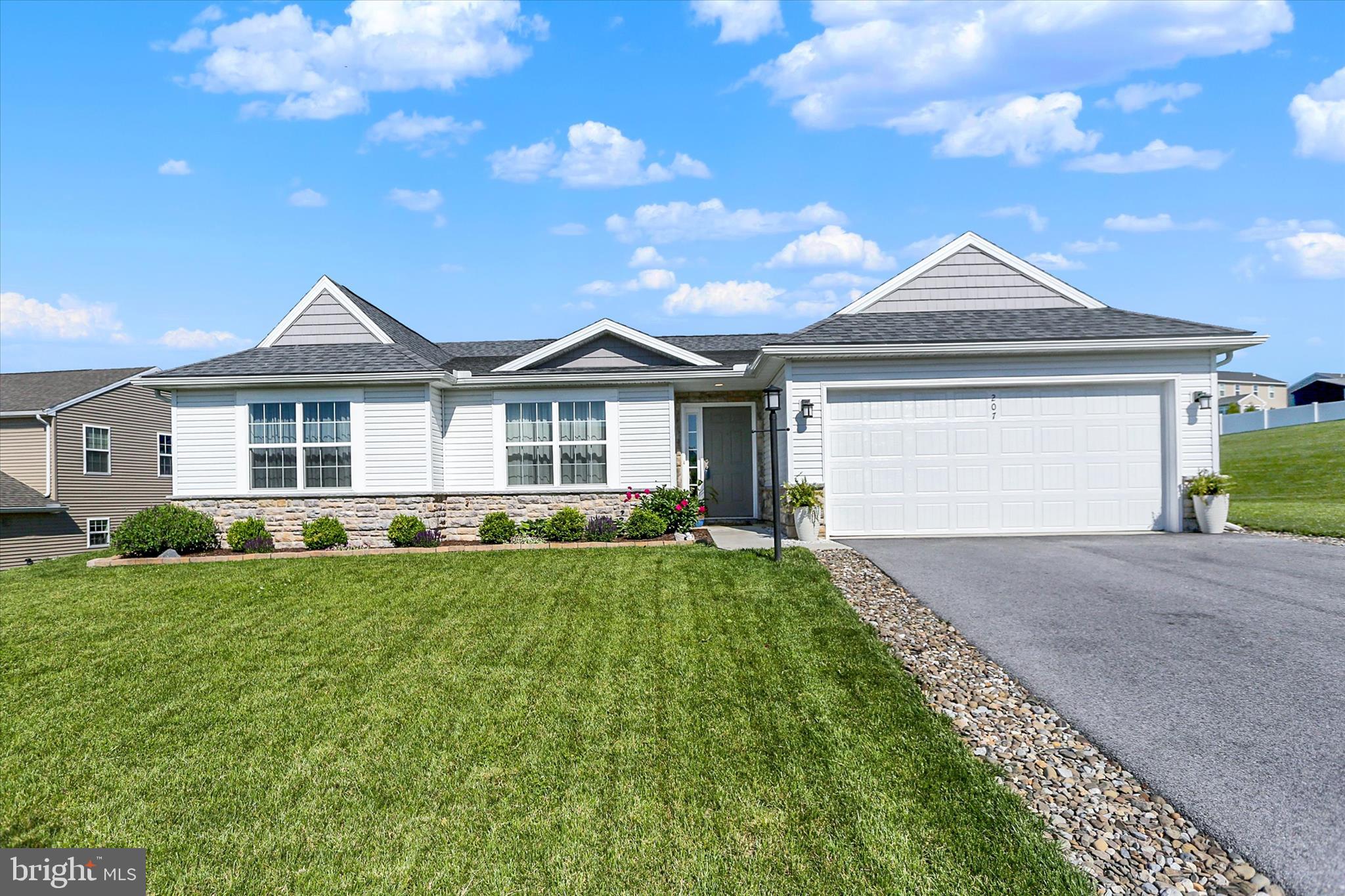 Why wait to build when you can move right into this beautifully maintained 2023-built Willow II ranch in the desirable New Windy Heights community? Offering nearly 3,200 square feet of finished living space, including nearly 1,200 square feet of professionally finished lower-level recreation space, this home delivers the space, upgrades, and value today's buyers are seeking.

The thoughtfully designed main level features 3 bedrooms plus a private study, providing flexibility for remote work, hobbies, or additional living space. The open-concept floorplan is perfect for both everyday living and entertaining, with a spacious kitchen featuring and island, pantry, natural gas cooking, abundant cabinetry, and seamless flow into the dining area and open to the living room.

Retreat to the spacious owner's suite through an elegant double-door entryway, creating a true private sanctuary complete with ample closets including a walk-in closet and ensuite bath with double bowl vanity. Two additional bedrooms and a full bath with oversized vanity and laundry room, powder room and mudroom entry off of the 2 car attached garage leading into the kitchen to round out the main level.

The expansive finished lower level dramatically increases the home's usable living space and offers endless possibilities for a recreation room, media room, home gym, game room, or entertaining area. Sellers are including the bar furniture/barstools and electric fireplace, making this space ready to enjoy from the start.

Step outside to the oversized rear patio with paver border, and rear yard fire pit for taking in the cool nights...perfect for summer cookouts, outdoor dining, or simply relaxing in your backyard.

Built with energy efficiency in mind, this home offers natural gas heat, natural gas cooking, public utilities, and modern construction for comfortable, economical living.

Conveniently located just minutes from shopping, restaurants, grocery stores, medical facilities, schools, parks, and major commuter routes to Harrisburg, Mechanicsburg, Carlisle, and York, you'll enjoy the perfect combination of neighborhood living and everyday convenience.

Don't miss this opportunity to own one of New Windy Heights' most desirable floorplans without the cost, delays, and uncertainty of building new.  Schedule your showing today and make this your Next Home!