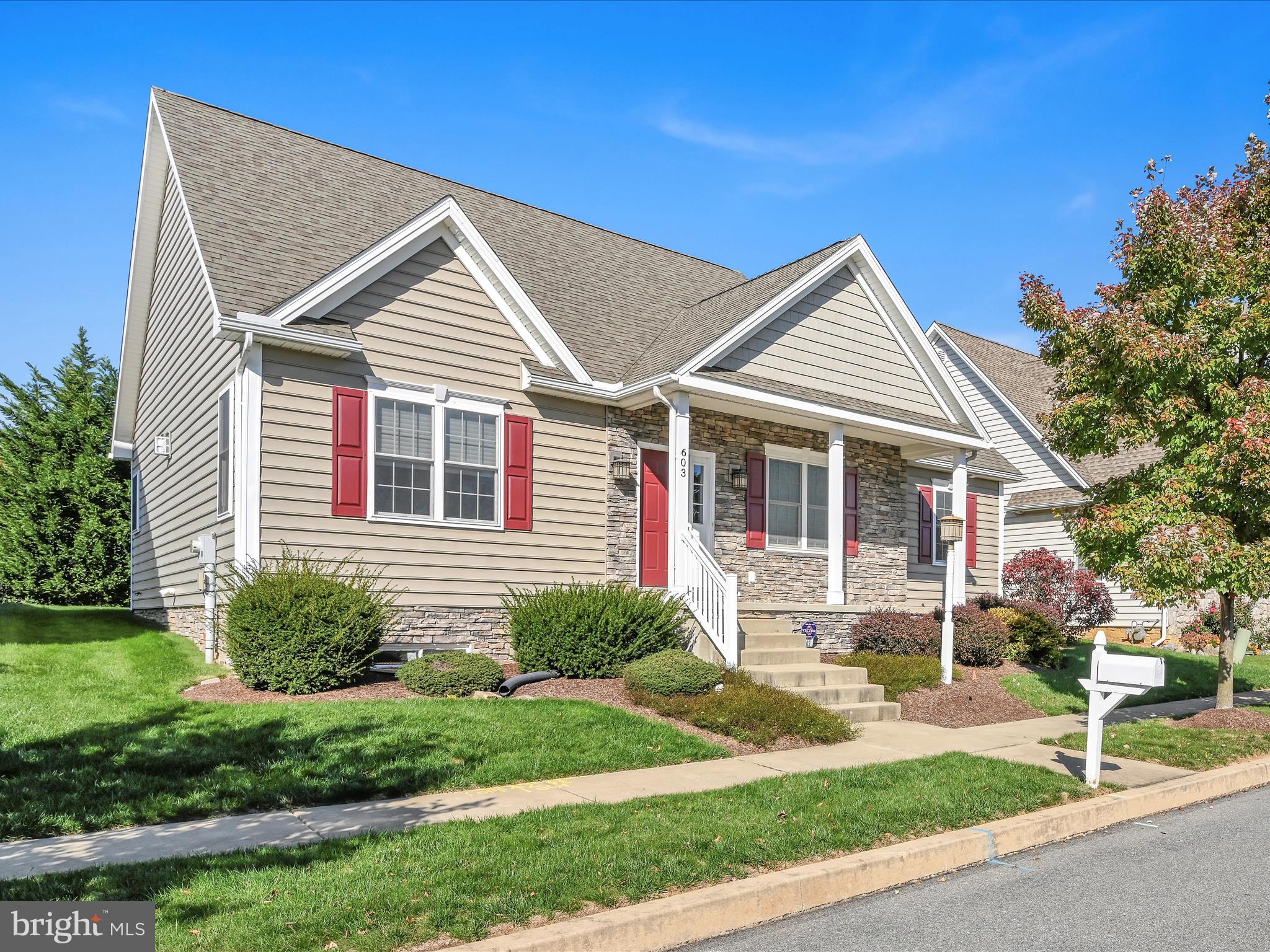 Check out this lovely home in the quaint community of The East Meadows of Wetherburn Commons and Manheim Township Schools. This home has just over 2000 sq ft with 2 Main Floor bedrooms and One 2nd floor bedroom all ample sized and 3 Full Bathrooms. Eat in Kitchen with Plenty of cupboard space and large pantry cupboard. Inviting Living room with gas fireplace for those chilly nights with a good book or movie.  Lovely dining room with hardwood floors. The fully finished lower level can host the whole gang for the upcoming Holidays! Relax in the summer months on the quaint outdoor patio. 2 car attached garage. A Refrigerator, Washer, Dryer and Chest Freezer (appliances are As-is) Convey along with a 1 year 1st American Home Warranty.