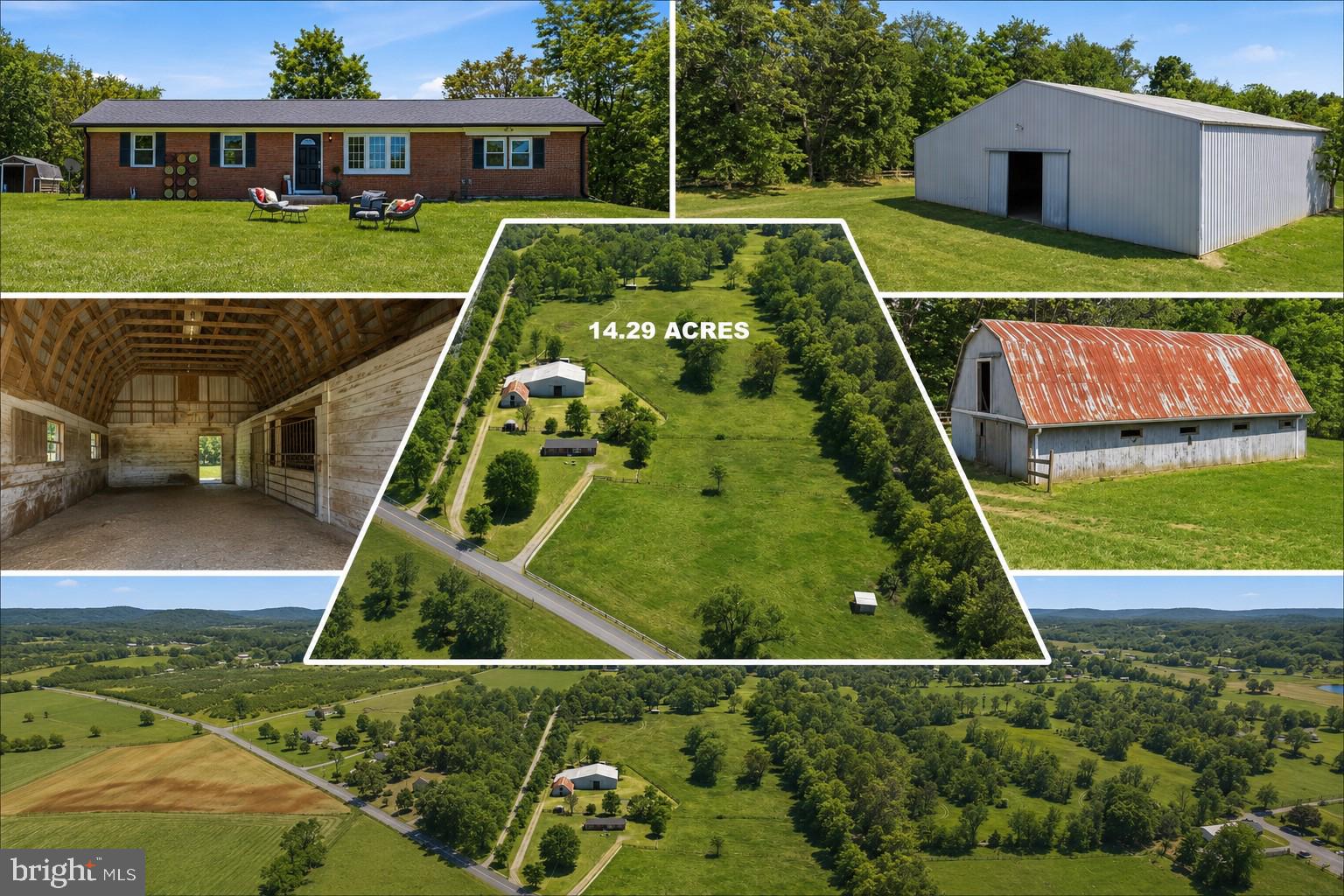 Minutes from The Virginia line for an easy commute, we are proud to present this 14.2 acre Farmette outside of the historical and quaint village of Summit Point. Sitting at the end of a long private driveway, is where you'l find this all brick 1600 sq. ft. renovated home with 3 bedrooms and 2 full baths. The owners have lovingly and tastefully installed new kitchen cabinets, stainless appliances, LVP and unique ceramic tile. The whole house is freshly painted and ready for immediate ocupancy. The Exterior of the home has a brand new architectural shingle roof, new windows, gutters and more. 
  This property can be subdivided with a total of 3 lots.  That includes the existing home and buildings. As you look around you, you will be delighted with the 4 board fenced fields, panoramic views, run-in sheds and  stable and  an approx. 70 x 70 indoor arena in the distance.  All together, there are 23 oak lined stalls and a tack room and feed room. Excercize your horses in inclement weather in the cozy indoor arena with 20+ ft. ceilings that have skylights to let the sunshine in.  This property adjoins other farms and could provide you some ride-out on neighboring properties. 
  The Famous Charles Town Horse Racing Track is less than 20 minutes away. Being so close opens up many options for horse boarding, giving race horses a place to relax and heal, breeding, training and more.  Being zoned Rural and Farm makes this property perfect for any type of animal  you might want to raise. The zoning will also allow for a farm market and other related cottage agricultural industries.  Some might require a permit and zoning approval.
   Whether you want to get off of the grid, have a family farm or start a cottage business, this one of a kind home and property will be just what you are looking for.