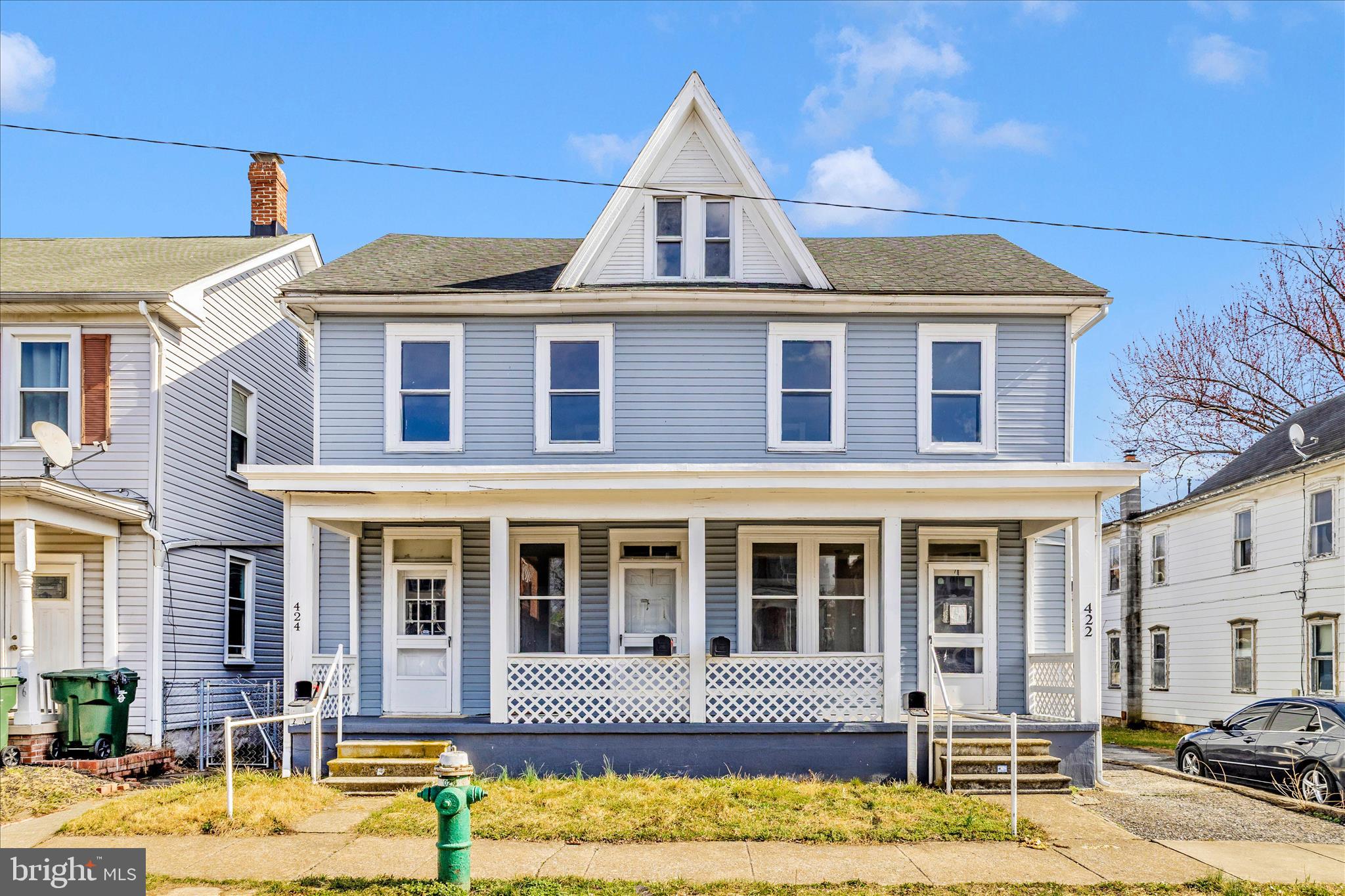**Charming Multi-Family Investment Opportunity**
Discover the potential of this multi-family property located at 422 and 422 1/2 McDowell Avenue in Hagerstown, MD. This property has two-units, each unit boasts 3 bedrooms and 1 bathroom.  While the property requires renovations, it presents a fantastic opportunity for investors or homeowners looking to customize their space.   Don’t miss out on this opportunity to make your mark in Hagerstown!