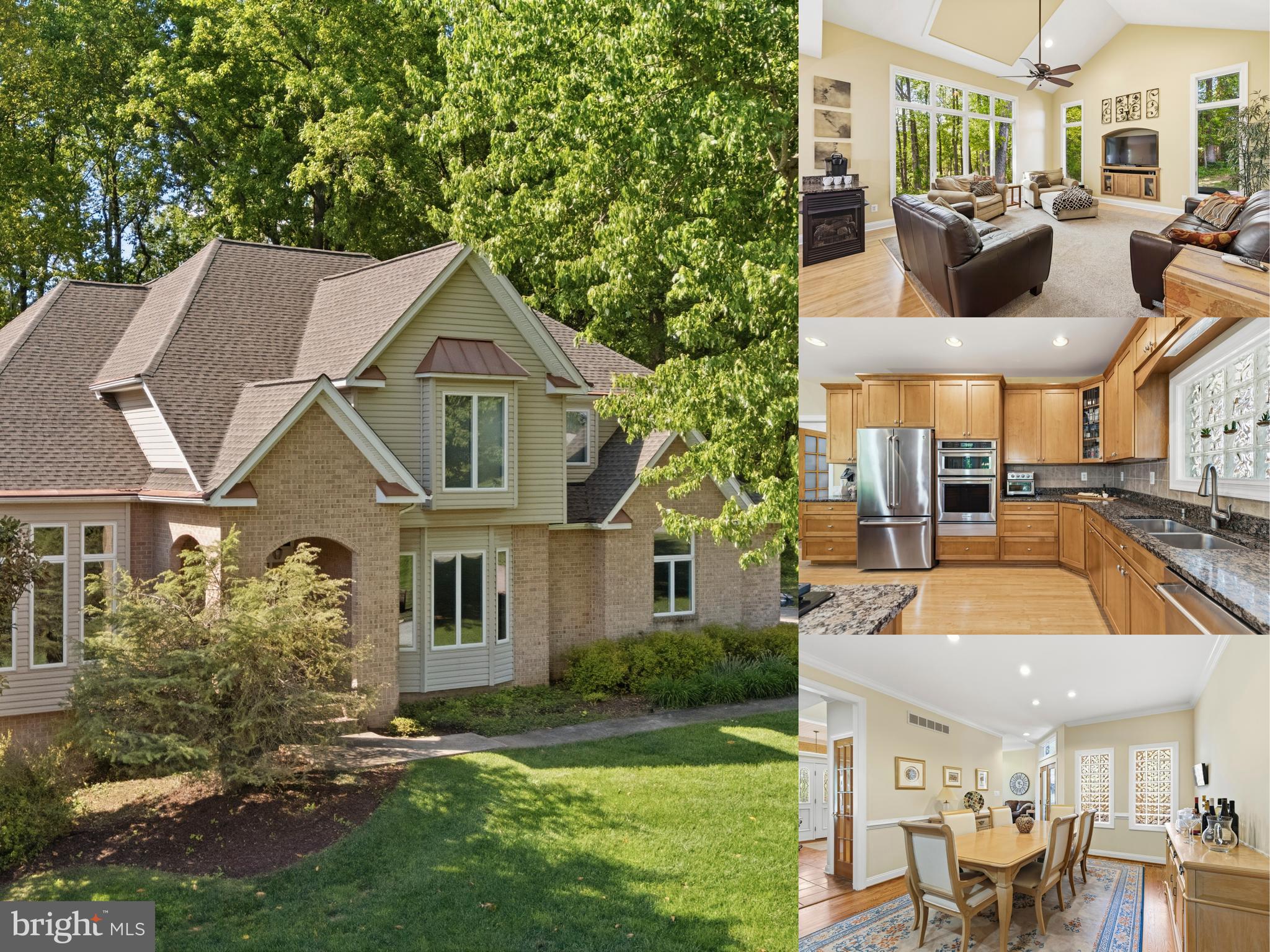 Tucked into one of Forest Hill's most coveted enclaves, this all-brick Colonial sits on 3.68 acres backing to mature trees and a protected agricultural conservation easement — a combination that delivers genuine privacy and a natural backdrop that cannot be built away. The home spans three levels with 3,221 square feet above grade, four bedrooms, three full baths, and two half baths. All four bedrooms and three full baths are together on the upper level for seamless day-to-day living, with a half bath on the main level and another in the finished basement. Inside, the finish details set the tone. The living room carries 10-foot-plus ceilings and tall Andersen casement windows over hardwood floors, while the family room off the kitchen opens up with a vaulted 12-foot ceiling and more Andersen casements that pull in light from every angle. The dining room continues the hardwoods and adds recessed lighting, chair rail, and crown molding, and a dedicated office at the front of the home — also in hardwoods — gives a real work-from-home setup. Tall base moldings run throughout. The updated kitchen anchors the main level with granite counters, stainless appliances, LVP wood-look flooring, and a workhorse appliance package — KitchenAid double oven and microwave, dishwasher, and a Jenn-Air cooktop with downdraft — plus an eat-in area surrounded by natural light. Upstairs, the primary suite features hardwood floors and a tray ceiling, with an updated bath finished in ceramic tile, a large walk-in shower with marble-look tile and quartz counters, and its own tray ceiling. Three additional carpeted bedrooms round out the level. The finished walkout basement expands the footprint significantly, with a rec room, family room, and dedicated storage — direct outdoor access and real potential for recreation, remote work, hobbies, or future customization. A screened-in deck — built that way from the start — extends the living space beyond the walls of the home, putting the acreage to work for relaxed evenings, weekend entertaining, or simply taking in the quiet of the surrounding property. The side-entry three-car garage, concrete driveway, and additional on-street parking handle the practical realities of busy households without a second thought. Major systems are buttoned up and recently updated. A new roof was installed in January 2026, and the home runs on two HVAC systems — a 2020 Carrier gas furnace serving the main and lower levels, and an all-electric attic unit installed in April 2015. Rounding out the infrastructure: poured concrete foundation, sump pump, central vac, an owned 500-gallon propane tank, and a well with iron/acid-neutralizing softener (well pumps replaced within the last five years). All of this sits within easy reach of Bel Air, with shopping, dining, and major commuter routes close at hand — so the seclusion here is a choice, not a compromise.