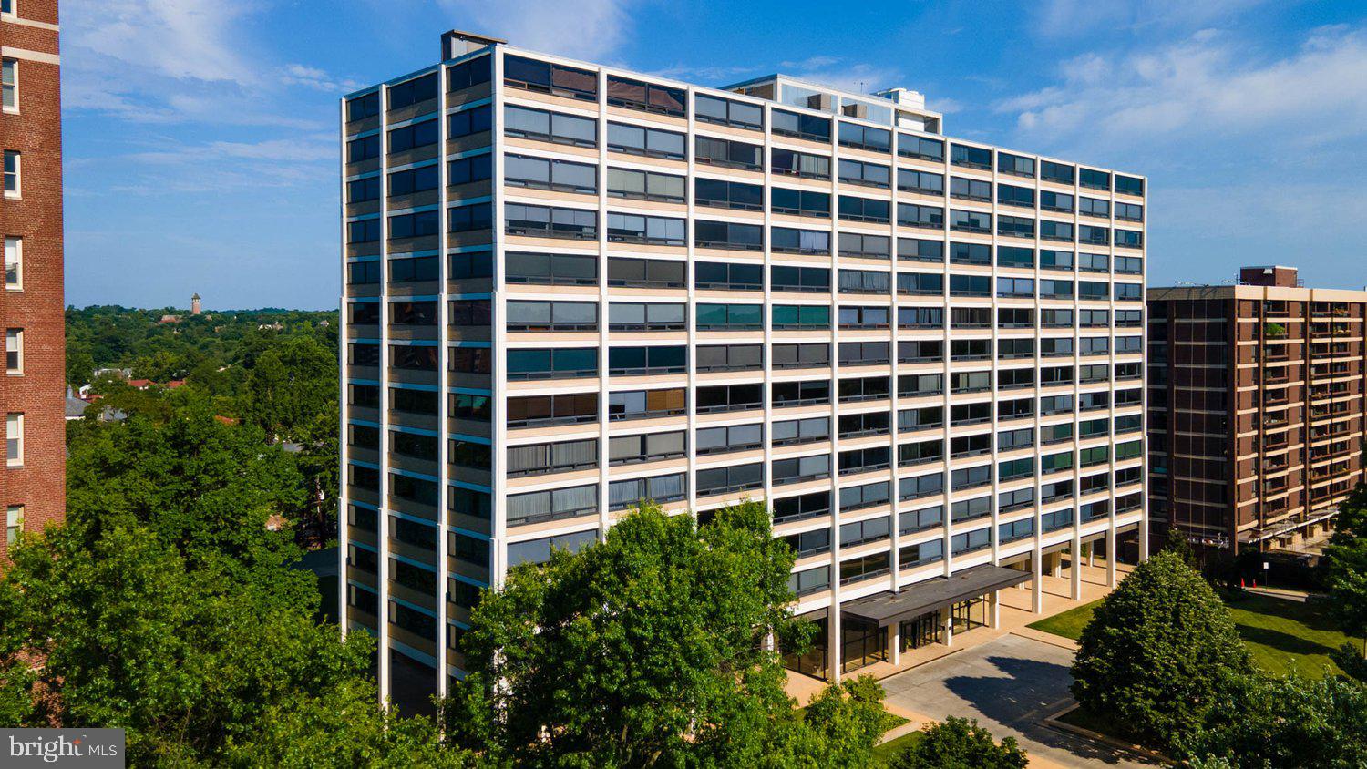 Mies van der Rohe's Highfield House, designed "to create a visually unobstructed feeling of openness and space..." Sweeping easterly views from this charming condominium's full wall of windows.  Impressively proportioned with over 900 square feet, this one-bedroom unit features a beautifully renovated kitchen, wood floors in the main living areas and ample closet space.  Monthly condo fee includes heat, central AC, cooking gas, water and hot water, pool and 24-hour front desk. Convenient to Johns Hopkins University, Penn Station, Union Memorial Hospital and more!  Live in Art!
View Tours for interactive walkthrough.