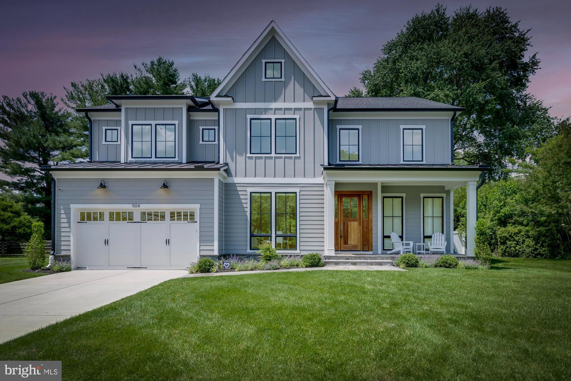 Gorgeous custom-built Jefferson Homes Craftsman walkable to downtown Vienna. This home has 6 bedrooms, 6.5 bathrooms, 6,218 finished square feet, and is sited on a .30 flat acre lot. A high-end and energy efficient home boasts 10' foot ceilings on the main level, hardwood flooring, custom roller light filtering and blackout shades, and more! With an open floor plan designed for entertaining, this home features a formal dining room, a private office, and a family room with a sliding glass wall that leads to a large covered porch overlooking the private and serene back yard. The gourmet kitchen boasts a center island, quartz countertops, Jenn Air stainless steel appliances, butler's pantry and a breakfast room. Enjoy a bedroom and ensuite bath on the main level. Upstairs, you'll find 9' foot ceilings and a spacious owner’s suite, which includes a luxurious ensuite bathroom and two walk-in closets. There are also four nice sized bedrooms, all with hardwood floors and private baths, and the laundry room. The finished walk-up basement has a sprawling rec room with a gas fireplace and a wet bar, equipped with a full-size refrigerator, wine bottle storage, and a dishwasher. There's a home gym, a sixth bedroom, a full bath, and a media room that's wired for projection and surround sound to complete the space. This level also shows off 9' foot ceilings. Outside, you'll enjoy a covered front porch and back porch, a 6' foot white vinyl full fence, a quiet backyard that backs to trees, a whole yard zoned irrigation system and a two car garage, and a spacious driveway for additional cars. Convenient Vienna location; walk to parks, W&OD Trail, and restaurants.