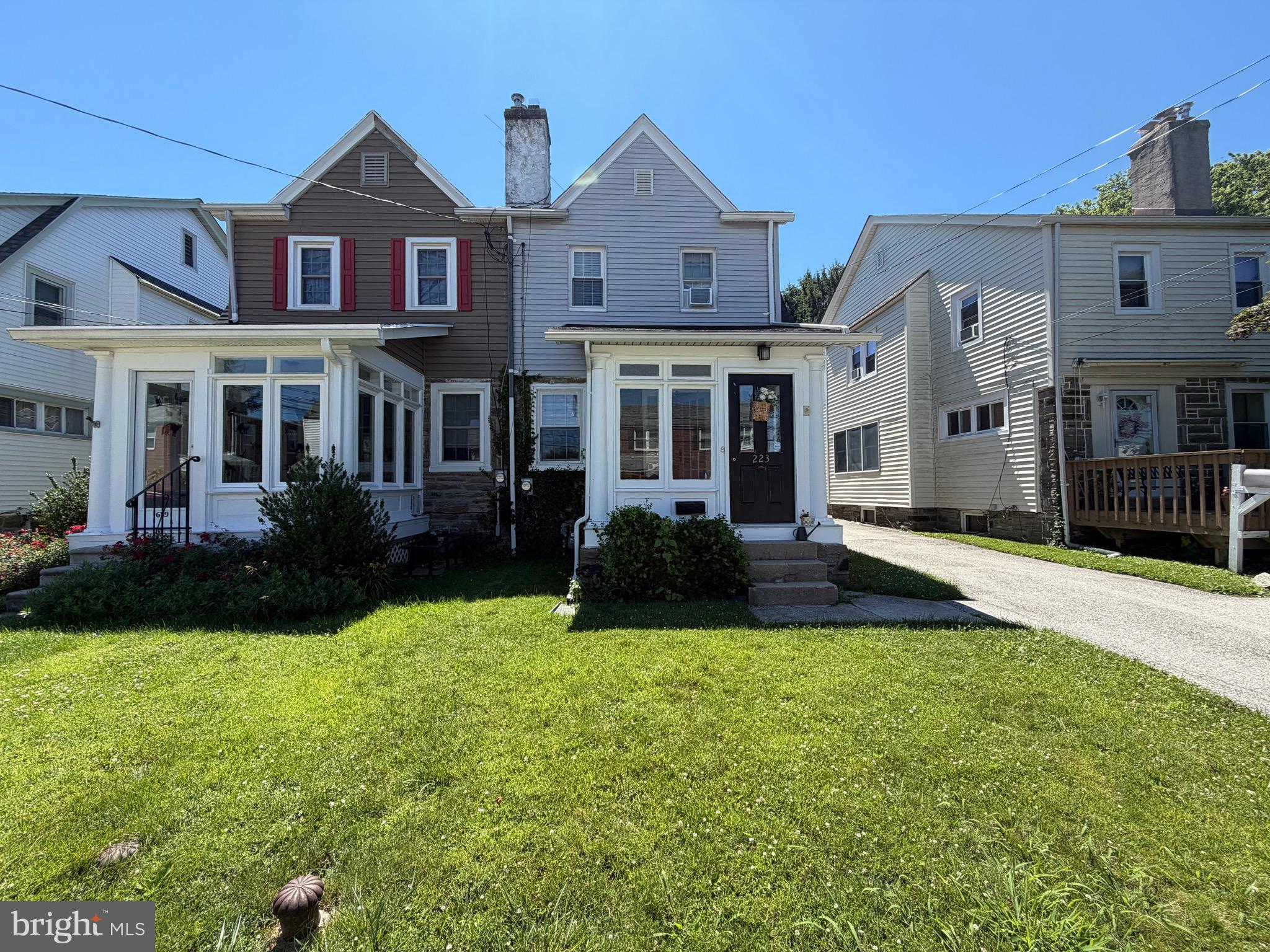 You won't want to miss this charming 3 bedroom, 1.5  bath twin home in Bryn Mawr. Walk into a fully enclosed front porch which leads you to the open first floor with plenty of natural light. Kitchen allows for multiple configurations and plenty of room for hosting family & guests. The second floor has 3 bedrooms all with excellent natural light from updated windows. Property features a shared driveway with a covered one car garage port, a great back yard, and plenty of basement storage. Within walking distance to Clem Macrone Park, local restaurants, and train station/public transportation. Recent updates include gas hot water heater, roof replaced in 2021, updated oil furnace. Located in highly desired Radnor School District along with easy access to Rt.476 to Philadelphia this home sits in an excellent location for a variety of your favorite activities.