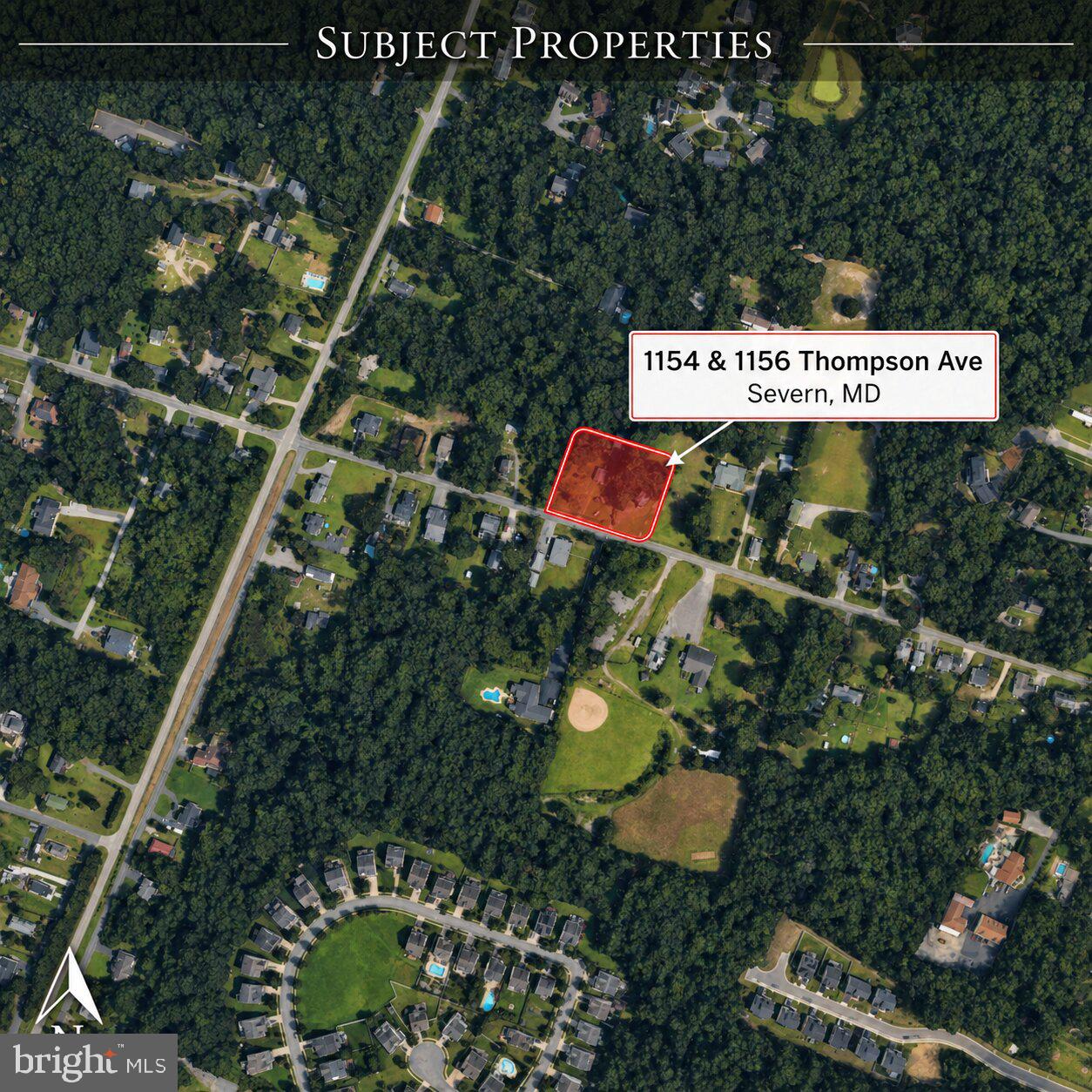 Sale includes two parcels:
1154 Thompson Ave – 1 Acre
1156 Thompson Ave - 1 Acre
List price reflects both properties sold together. Public sewer connected. Existing well requires redrilling/replacement. Buyer to verify all utility connection status, costs, permits, and capacity with Anne Arundel County and applicable utility providers
Please include both parcel references in all offers.