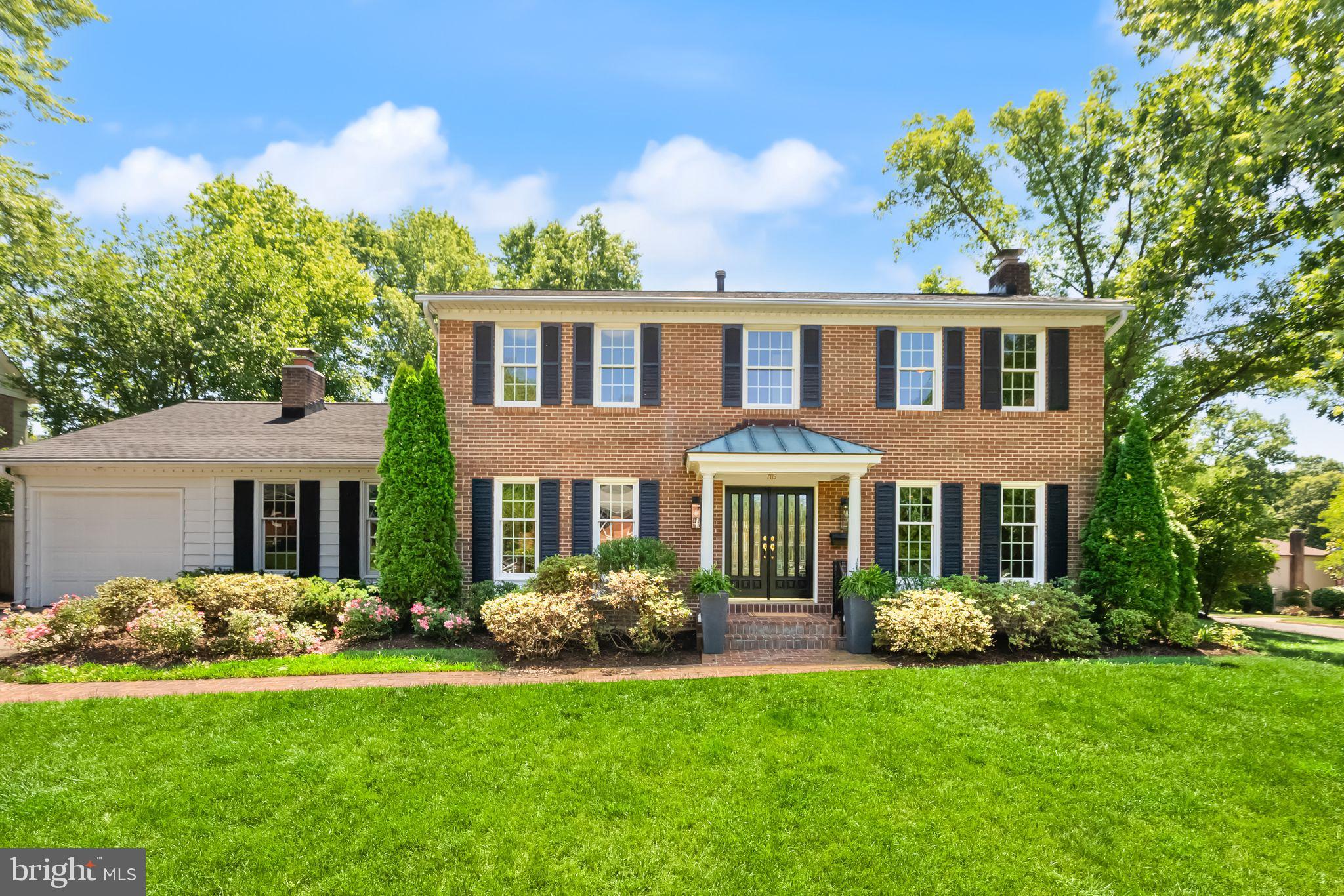 ***OPEN HOUSE SATURDAY & SUNDAY 12pm to 2pm***
Welcome to 7115 Colgate Dr., a beautiful brick-front Colonial located on a sunny corner lot in the lovely tree-lined neighborhood of Hollin Glen. Offering spacious living areas, timeless charm, and a wonderful backyard retreat, this home combines comfort, character and an unbeatable Alexandria location. Inside, you’ll find 4 bedrooms, 3 full bathrooms, hardwood floors, two fireplaces, and an attached garage. The home has been thoughtfully maintained and updated over the years, with generous living spaces filled with natural light. A bright sunroom overlooks the beautifully landscaped in-ground, salt water pool, creating the perfect space to relax or entertain family and friends. The finished lower level provides great additional living space ideal for a recreation room, home office or gym. Outside, enjoy being surrounded by mature landscaping and a private backyard oasis centered around the pool. Hollin Glen is a small and highly desirable community in the sought-after 22307 zip code, known for its active neighborhood association and community events throughout the year. No HOA! The home is conveniently located near Belle View Elementary, Belle View Shopping Center, scenic walking and biking trails along the George Washington Parkway and the Potomac River. Enjoy easy access to Old Town Alexandria, Washington DC, Crystal City, Amazon HQ2, the Pentagon, Fort Belvoir, Tysons and major commuter routes, making this an ideal location for both commuting and everyday living.