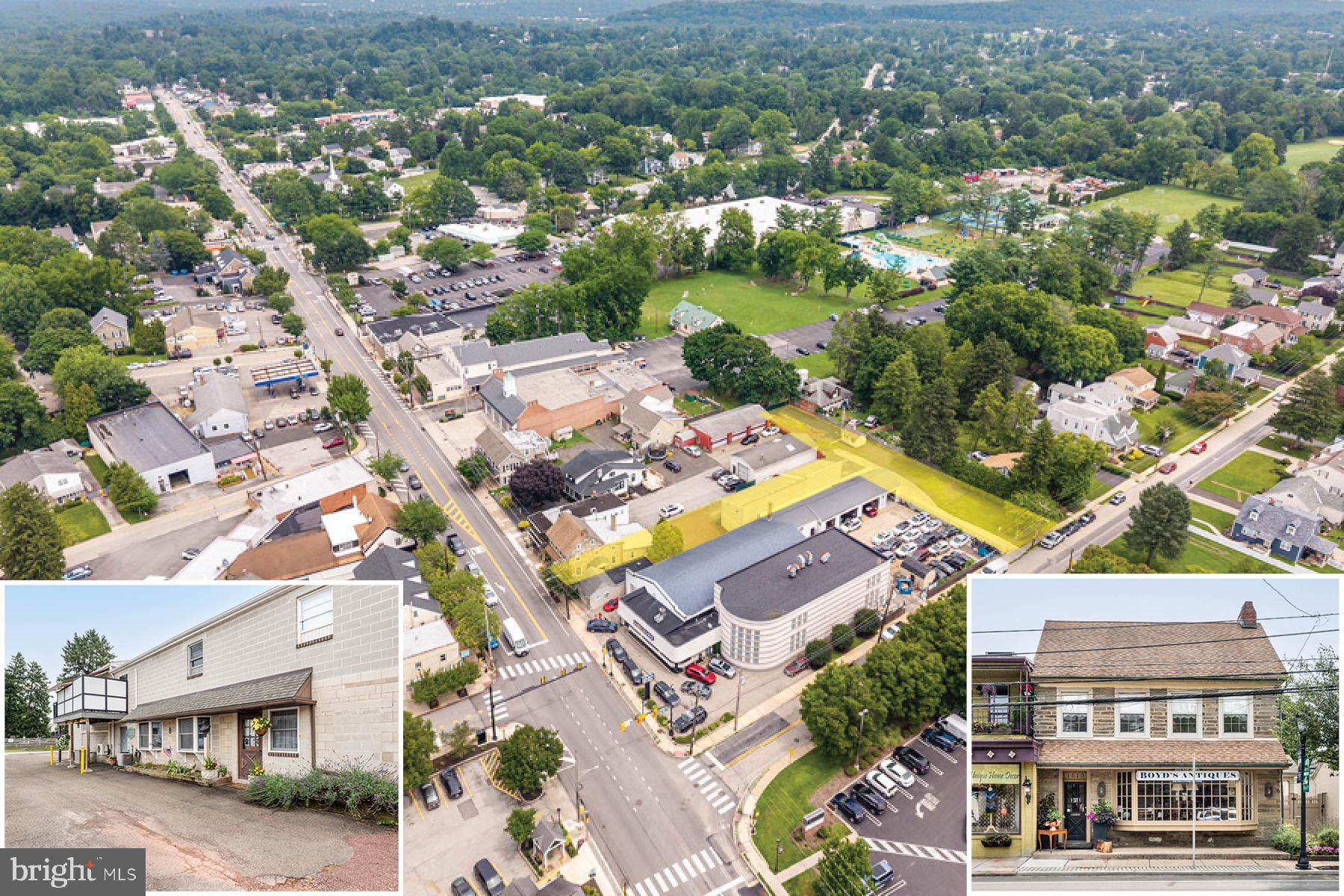Welcome to 1510 Bethlehem Pike and 7 Bysher Avenue, two contiguous mixed-use commercial properties offering a prime investment opportunity. Together, the properties include a commercial retail space, office, attached warehouse/flex space, and two residential apartments totaling 7,490 square feet on a 0.45-acre lot. Located in the vibrant Flourtown business district, the premises offer excellent retail visibility, a high traffic count, strong economic demographics, and convenient access to the Pennsylvania Turnpike, Route 309, Chestnut Hill, and the greater Eastern Montgomery County area. 1510 Bethlehem Pike is an impeccably maintained property constructed in 1801 and currently zoned for commercial mixed-use (retail, office, and multifamily). This three-story building features a charming ground-floor commercial space, a bright bi-level second-floor apartment with a private entrance, and a full basement. 7 Bysher Avenue was developed in phases between 1956 and 1985 and is currently zoned for both residential and commercial use. The main floor of the building includes an attached flex/warehouse space and a large multi-room office on the first floor. The second floor offers extensive storage along with a luxurious, fully updated one-bedroom apartment featuring a private outdoor deck. Additional amenities for 7 Bysher include a full-property backup generator, a gravel yard ideal for outdoor equipment storage, and an asphalt parking lot providing parking for both properties.  Please do not enter either property without an appointment.  Tax ID's - 1510 Bethlehem  (52046B011) and 7 Bysher (52046B014).