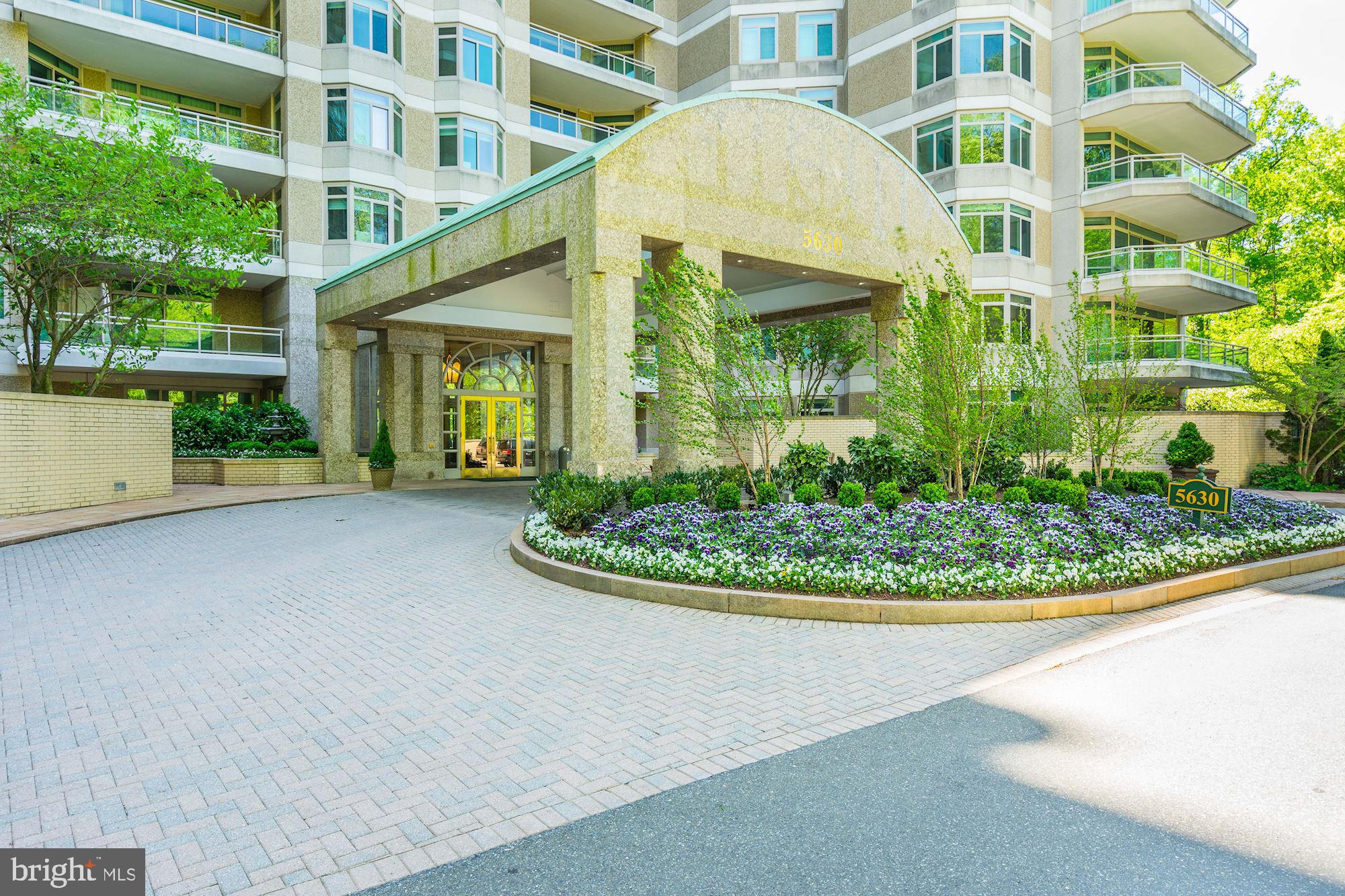 TERRIFIC PRICE ADJUSTMENT!  Welcome to this exquisite Chevy Chase residence featuring classic architectural detailing throughout, banks of floor to ceiling windows with 10th floor vistas, and 2 balconies with captivating skyline views in 3 directions---gorgeous sunsets!This 3 Bedroom (3rd Bedroom currently configured as Library/Den) 3 full Baths, 1 half Bath, sun-filled home presents a warm, sprawling flow of sophisticated entertainment space that includes stunning formal Living and Dining Rooms, a spacious state-of-the-art Kitchen/Family Room, and handsome formal Library. A glorious Master Bedroom Suite with spacious walk-in closets and gracious Guest Room Suite complete this elegant apartment. Extensive lighting and music systems are the finest! 2 garage spaces and a large storage unit also included. Full service health club, indoor/outdoor pools, tennis courts, large party rooms, sauna/steam rooms, 24 hour desk and doorman, are among the many amenities at Somerset's luxurious gated community --just blocks from the Metro! A rare opportunity in urban living!