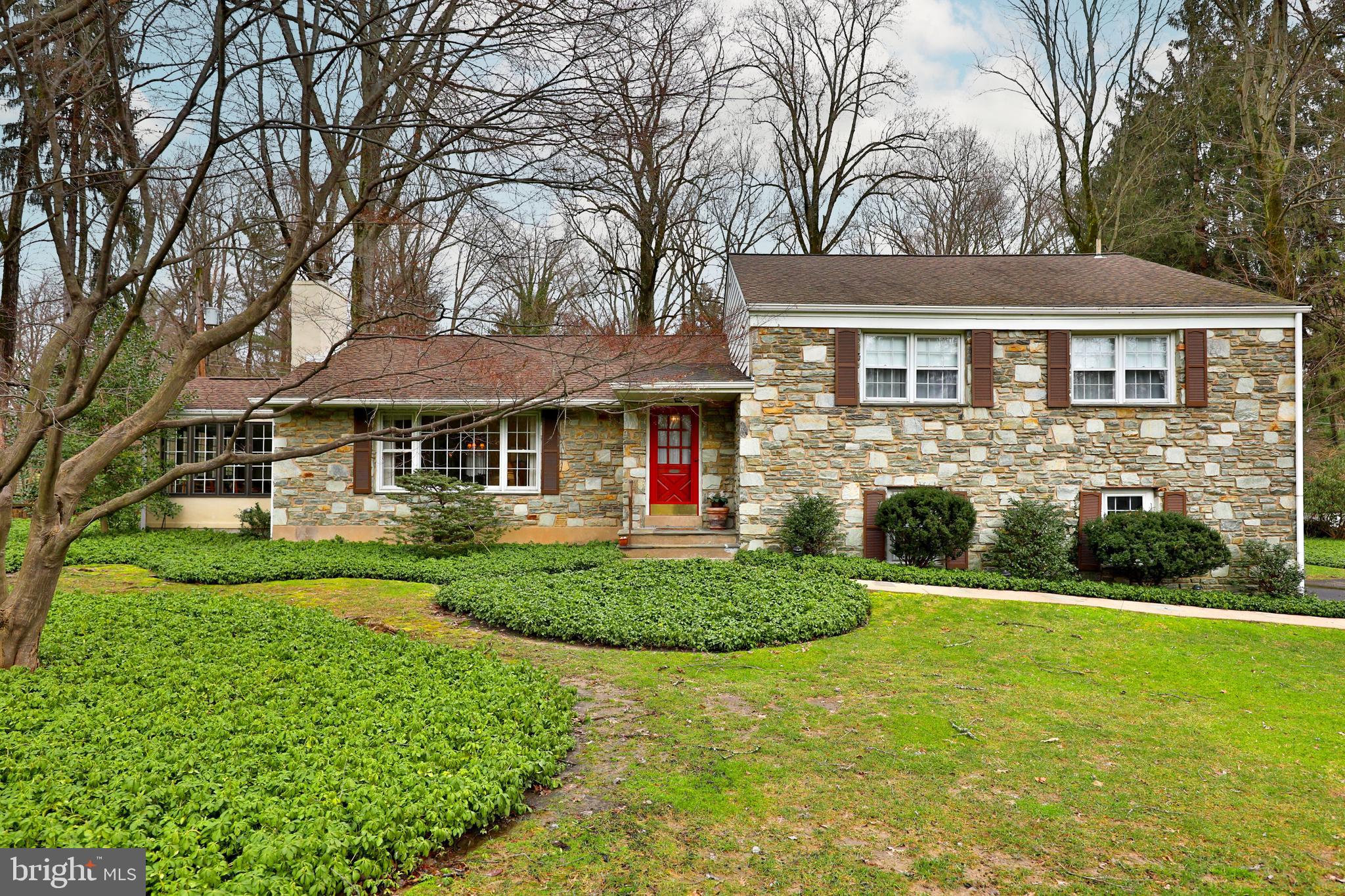 Spectacular location in Huntingdon Valley right near the June Fete area. Spacious  4 bedroom 2.5 bath stone front split level with with bonus sub basement to maximize living space.  Hardwood floors throughout.  You will relish the abundance of crown molding and chair rail  that graces the rooms. This home makes a statement from the curb, right up the beautiful walkway and into the spacious foyer.  Magnificent formal living room, boasts a large picture window where views abound and a double stone fireplace (shared with the sunroom/solarium). Formal dining room with French Doors to the upper slate patio ..the spectacular views are breathtaking. A wonderful eat in kitchen with an abundance of cabinetry and granite counter space with an extra buffet area. Upper level has 4 spacious bedrooms each able to accommodate  King furniture. The main bedroom with 2  huge closets and a most artistic alcove for that special piece of furniture and of course it's own ceramic tile bath with stall shower. The hall bath is spacious and convenient with tub/shower. The 2nd floor hall houses several closets & pull down stairs to the attic.  Lower level family room with stone fireplace, rustic mantle and raised hearth is perfect for relaxing or entertaining with sliders to the lower slate patio with scenic rural views, and easy access to the attached 2+ car garage. The ceramic tile laundry (with side entry to the yard) is spacious with additional storage.  And then the lower basement has a finished area perfect hobbies or play and an unfinished area housing the well and water conditioning equip, heater and oil tank  with plenty of serious storage. This well maintained home is ideally located for transportation, shopping, recreation and cultural activities. Pack your bags and come and put down your roots. PUBLIC RECORDS ARE  INCORRECT.... HOME HAS PUBLIC SEWER!  No escalation addendums. Settlement no sooner than 4/1/24. Deadline for offers 2/5/24 with decision 2/6/24