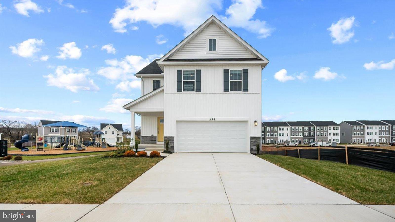 Welcome to Riverpointe, Charles Town’s newest community! This beautiful two-story single familt Pine floorplan offers 1,953 sq. ft. of well-designed living space with 4 bedrooms, 2.5 baths, and a 2-car garage. The open-concept main level features a spacious family room, and a modern kitchen complete with stainless steel appliances, quartz countertops, and a large eating area—perfect for everyday living and entertaining. Upstairs, the primary suite is filled with natural light and includes a walk-in closet plus a private bath with dual vanity. Three additional bedrooms provide plenty of space for family and guests. T  Enjoy a fully sodded yard, ready for outdoor fun, along with a prime commuter-friendly location just minutes from Northern Virginia, Maryland, and DC. Restaurants, shopping, and parks are all nearby for added convenience. With its thoughtful layout, stylish finishes, and move-in ready appeal, this home is waiting for you. Schedule your tour today!   Features may vary. Delivery time is August