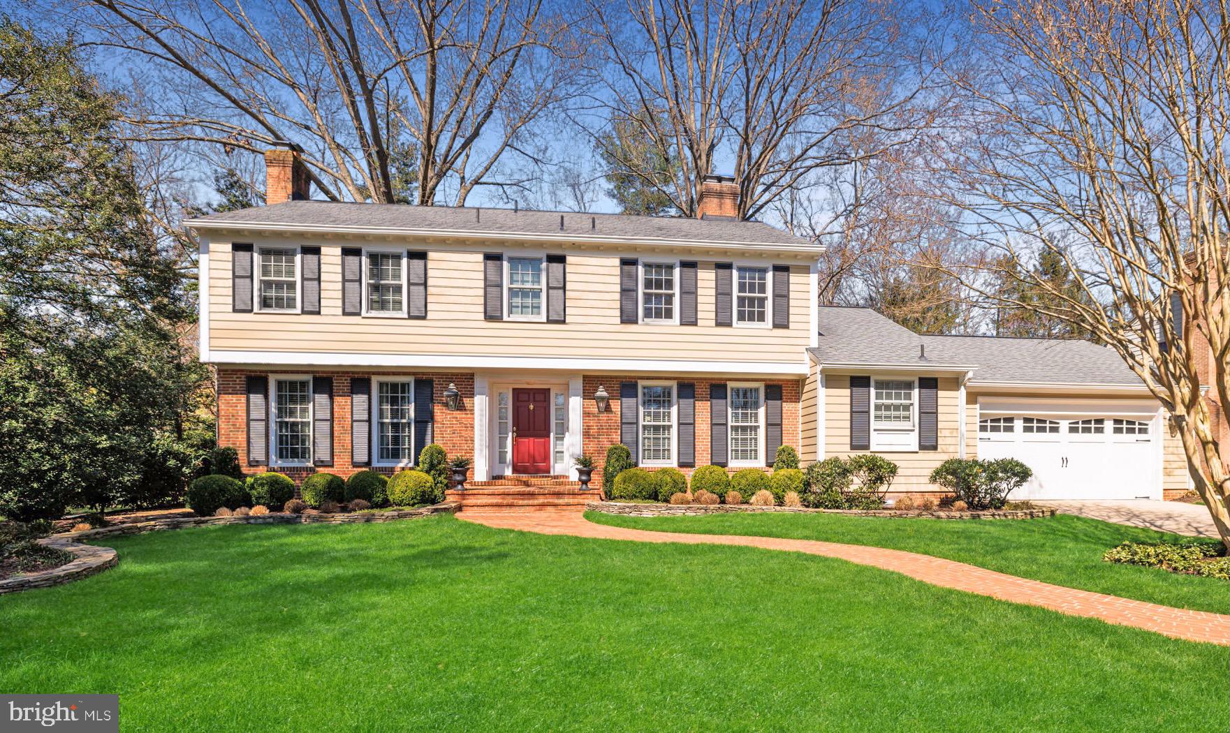 Welcome to 8000 Horseshoe Lane, an exceptional colonial located in the highly desirable neighborhood of River Falls in Potomac, Maryland. This four bedroom, three full bathroom and two half bathroom home is the perfect blend of timeless elegance and modern design. Thoughtfully updated by Erinn Construction and designed with style and sophistication by Washington DC mainstay G.L. Smith, no project has been left behind and no detail unattended, making this home truly move-in ready. As you approach the home, you'll be struck by its charming curb appeal. From the moment you step into the foyer, the striking hardwood floors that flow throughout the main level of the home will impress you. The gourmet kitchen addition is the “wow” and truly a chef's dream come true. With top-of-the-line appliances and exquisite finishes, this kitchen has everything you need to create culinary masterpieces. The six burner Thermador gas-range is perfect for cooking up a storm, while the granite countertops and custom tile backsplash add a touch of elegance to the space. The paneled Sub-zero refrigerator, oversized island with bar seating for four, built-in bookshelves, and pantry make this kitchen both functional and stylish. The custom Dutterer cabinetry provides ample storage space for all your kitchen essentials, and the built-in desk tucked in the corner of the room is perfect for working from home or keeping your recipe books organized.The kitchen hosts a cozy wood-burning fireplace and eat-in kitchen area. The newly designed space showcases a stunning elevated barrel ceiling with wainscoting, adding a touch of sophistication to the room. The kitchen is beautifully wrapped in windows, allowing natural light to flood the space and providing easy access to the backyard through glass doors. Beyond the kitchen lies the family room addition, a perfect space to relax and unwind. This room enveloped by glass Palladian windows, french doors and elevated ceilings is a stunner. Featuring classic slate flooring and tastefully decorated with built-in cabinetry that can host a media system, this area is perfect for a family room, office or entertaining space. Follow the custom carpet upstairs to four spacious bedrooms and two beautifully renovated full bathrooms. The primary suite is a true oasis, featuring luxurious finishes and attention to detail at every turn. Wrapped in exquisite marble and complete with heated floors, the spa-like bathroom offers a five-star hotel experience and has a dedicated hot water system. The highlight of the bathroom is the steam shower with a marble bench, providing the perfect spot to unwind after a long day. Dual vanities with custom cabinetry with built-in discrete electrical outlets offer ample storage and smart convenience. You will appreciate the built-in lighting and speakers framing the bed, creating a warm and inviting atmosphere for rest and relaxation, while a wall-safe provides added security for your valuables. Descend to the lower level and discover a space that truly has something for everyone. This level has been beautifully redesigned from head-to-toe, showcasing custom carpeting, a gas fireplace surrounded by sleek stack stone, wooden beams that highlight the ceiling, to create a perfect lounge area to relax or entertain. This fabulous home is meticulously maintained, boasting a host of impressive features. Recent upgrades including new HVAC systems, water heaters, windows and siding, ensure this home is as modern and efficient as it is beautiful. With its prime location, impressive updates, and perfect outdoor spaces, this home is a River Falls gem. Don't miss the chance to make it yours.
