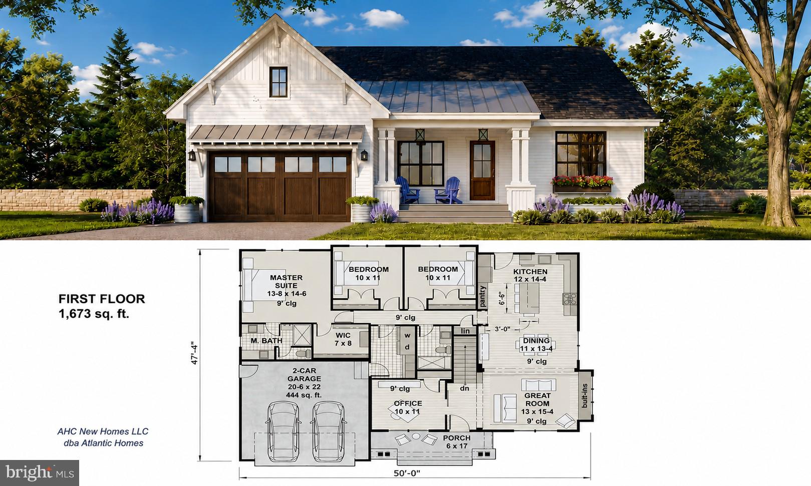 To Be Built Home by Atlantic Homes – Build the home you've always envisioned on this beautiful homesite in the scenic mountains of Cascade, Maryland. Featured here is one of Atlantic Homes' thoughtfully designed ranch-style floor plans, offering approximately 1,673 finished square feet on the main level with 3 bedrooms, 2 full baths, a dedicated home office, an open-concept kitchen, dining, and great room, plus a spacious 2-car garage. The inviting front porch and modern farmhouse design create timeless curb appeal. 
This home is an example of what can be built. Atlantic Homes offers a wide selection of customizable floor plans and elevations, allowing buyers to personalize the layout, finishes, and features to fit their lifestyle and budget. Whether you're looking for a larger home, a first-floor owner's suite, additional garage space, or a completely custom design, our integrated team will guide you through every step of the process.