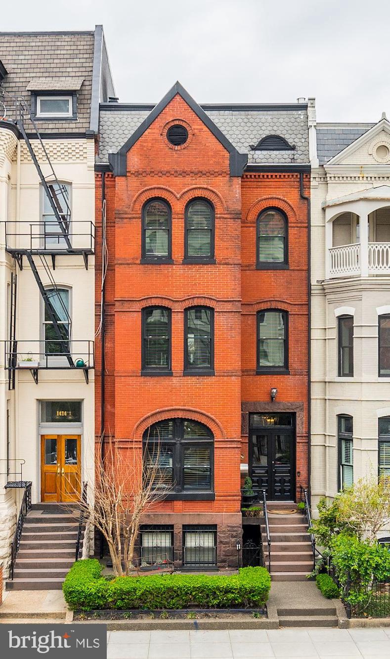 Here is your once in a lifetime chance to own a piece of Washington DC residential history. This townhome stands tall with it's Federal style in the heart of Logan Circle while bordering DuPont Circle. Step inside this entertainers dream and you're greeted with solid oak floors, triple crown moulding, gas fireplaces, Santa Cole chandelier and tons of bright light.  The kitchen offers carrera marble, Viking appliance suite and french doors to your walk-out deck. The second floor features a guest bedroom and a abounding master suite. You'll love the living room area, his and hers closets, marble appointments in the spa-like bathroom, Hans Grohe fixtures and a large soaker tub. Upstairs features two additional bedrooms with a large den with wet bar. You'll also have a full English Basement with nearly 1000 square feet of living. At the corner of 15th and P you're steps away from Whole Foods, tons of restaurants and bars, shopping and major walkability. Don't wait, this home will not last long!