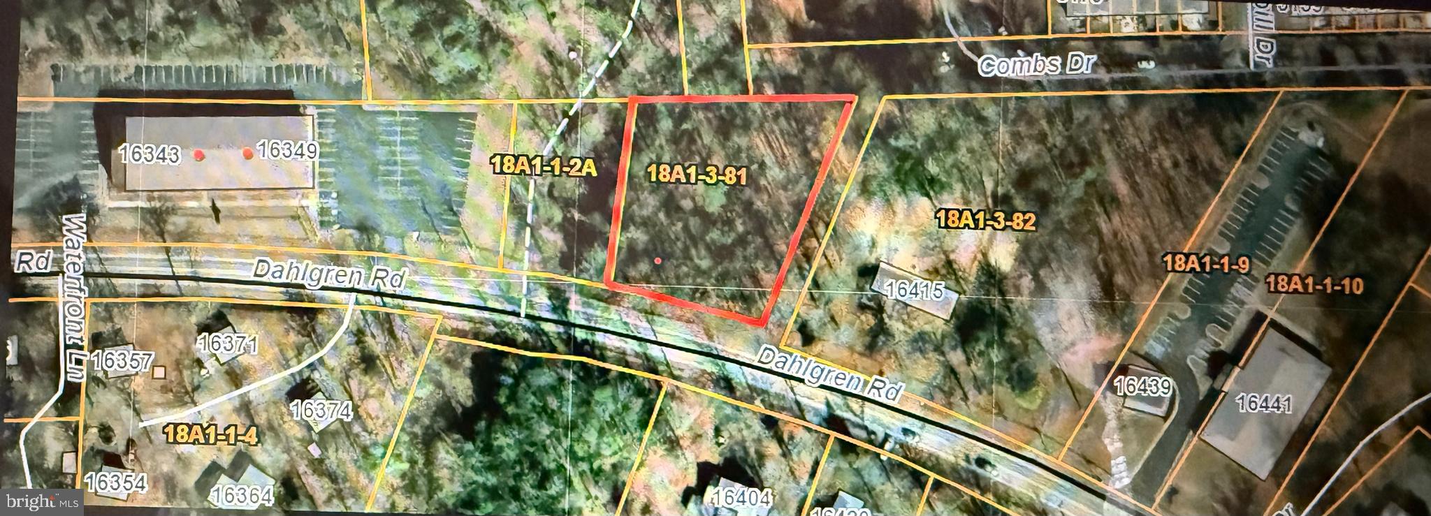 1 acre Commercial Lot with frontage off Dahlgren Rd.