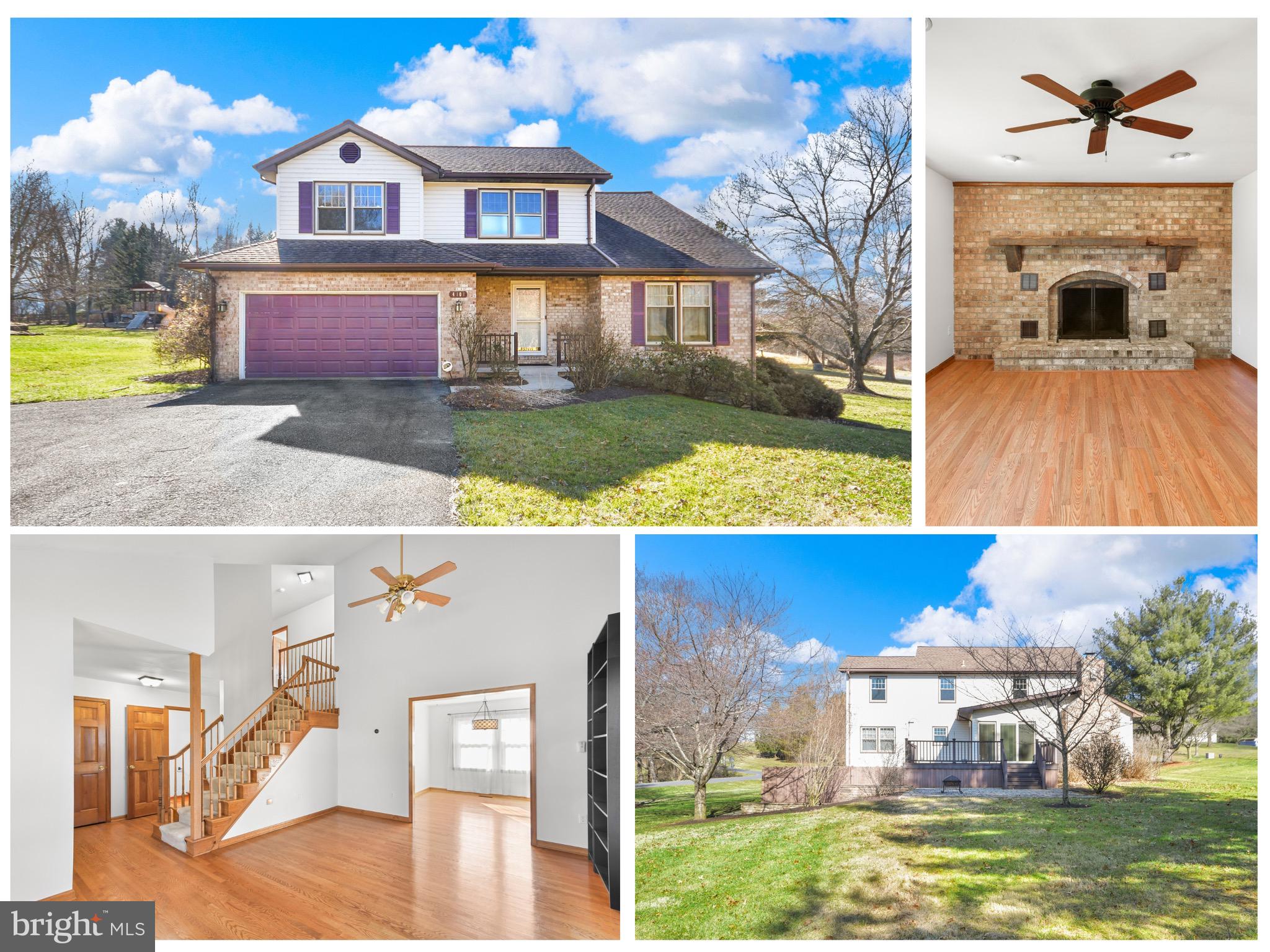 Well built custom colonial, 4 bedrooms, 2.5 baths with 3 finished levels on lovely 1 acre lot in Jefferson, MD! Over 2,400 finished sq feet of interior, modern lines and natural light are calling for your finishing touches! Freshly painted through-out. Main floor features gleaming hardwood floors, and large open kitchen opening into dine-in area, formal dining room, sunroom and family room with wood burning fireplace. Additional space in main floor boats large, soaring entryway, light-filled living room and powder bath for ease of entertaining. Stepping upstairs, 4 nicely appointed bedrooms enjoy a full hall bath and primary ensuite with walk-in closet and freshly painted full bathroom all to yourself. Years of enjoyment lay ahead and peace of mind abounds with newer roof, newer HVAC, updated windows and basement featuring french drain and recent waterproofing. So much outdoor space to enjoy with multiple decks and custom patios. Outbuilding has electric and water. Lower level basement features walk-out along with multiple finished spaces and for use as you see fit, be it office or craft space, family entertainment or rest and solitude - it's ready for you.  So much community to enjoy! The legendary Hemp's Meats butcher, Valley Elementary, and Brookside Inn, Little Red Bar, Watson's and more. NO HOA. Septic cleaned recently. Large weeping willow is beautiful and gives extra privacy from road. Local tip:  don't miss the creek crossing at Sigler Road.