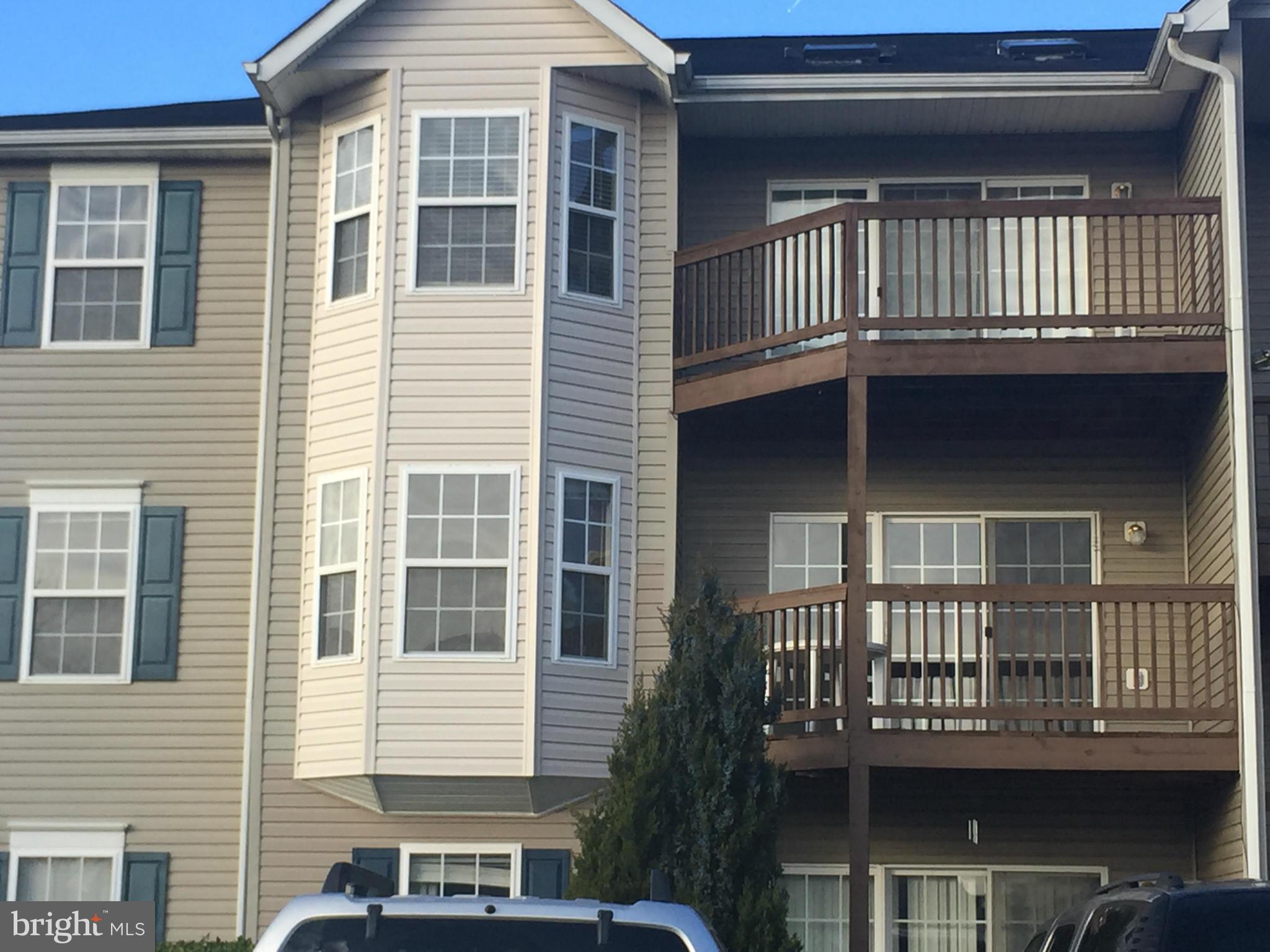 Second floor condo with 2 large bedrooms,  2 full baths,  living room, dining room, kitchen with appliances, laundry / utility room and separate secure storage closet.  Balcony access from living room.  Washer/dryer hookups - a washer is in the unit but it will not be repaired or replaced and it can be removed.  Water and sewer, exterior maintenance and trash (dumpsters) included in rent.  No Pets. No Smoking.  Tenant responsible for electricity and natural gas as well as renters insurance.