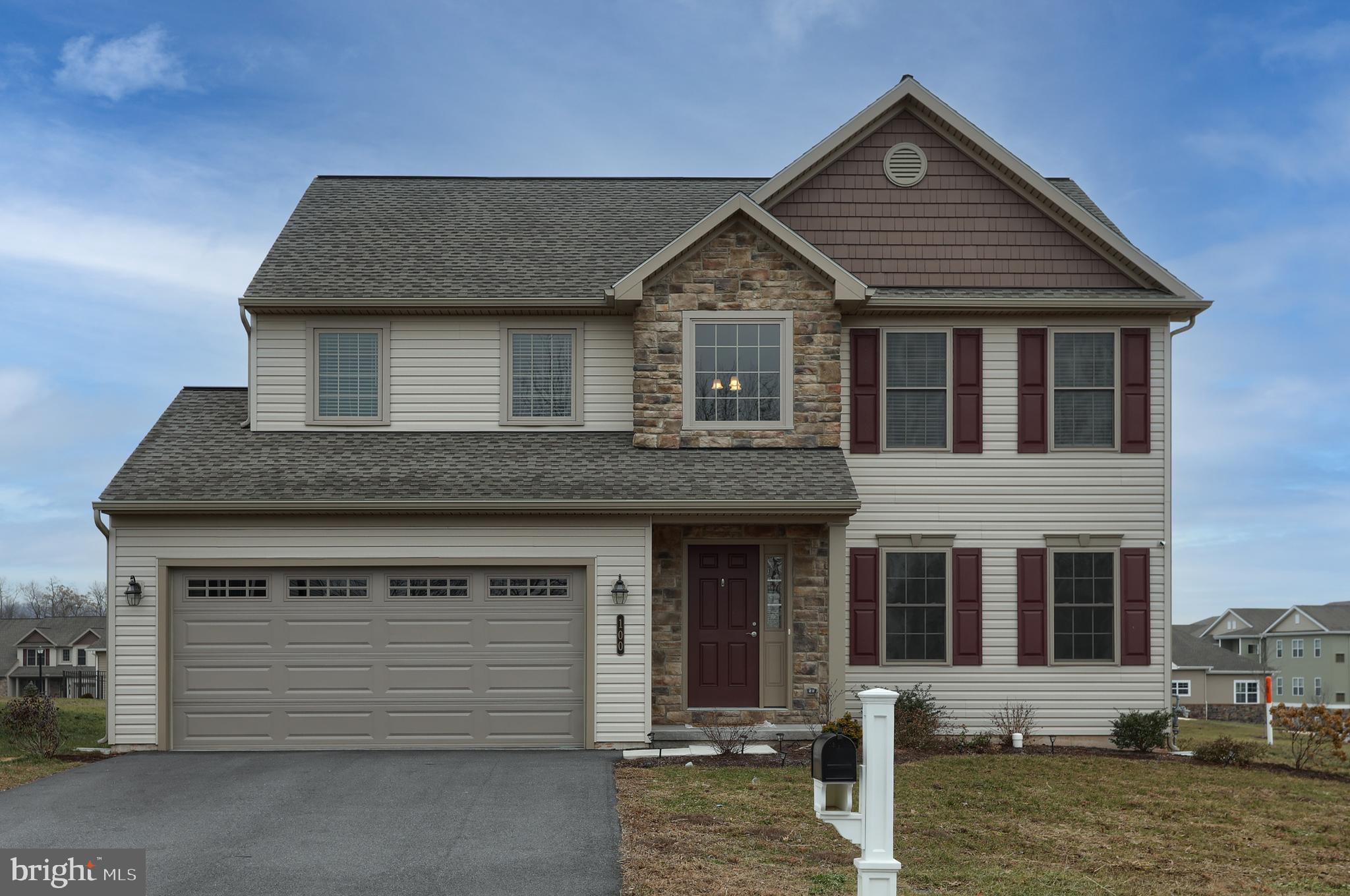 Welcome home to this C.B. Burkholder home, Quail model. Built in 2019 this home is practically brand new.  This home features 9 foot first floor ceilings, open floor plan with kitchen, dining and living area. Additional bonus room on the first floor for office or workout space. Additional features include powder room, first floor laundry, and a two story entryway. The second floor features an oversized master bedroom with large walk-in closet, bathroom with double vanity, large linen closet and step-in shower. There are three additional bedrooms that are all well sized as well as a main bathroom with linen closet. All bedrooms feature wall-to-wall carpet and overhead lighting or ceiling fans.  The owners had the basement insulated which means it is ready for you to finish into additional living space. This home is located close to public transportation, schools and the public swimming pool (membership required). Don't miss out as this home will not last!