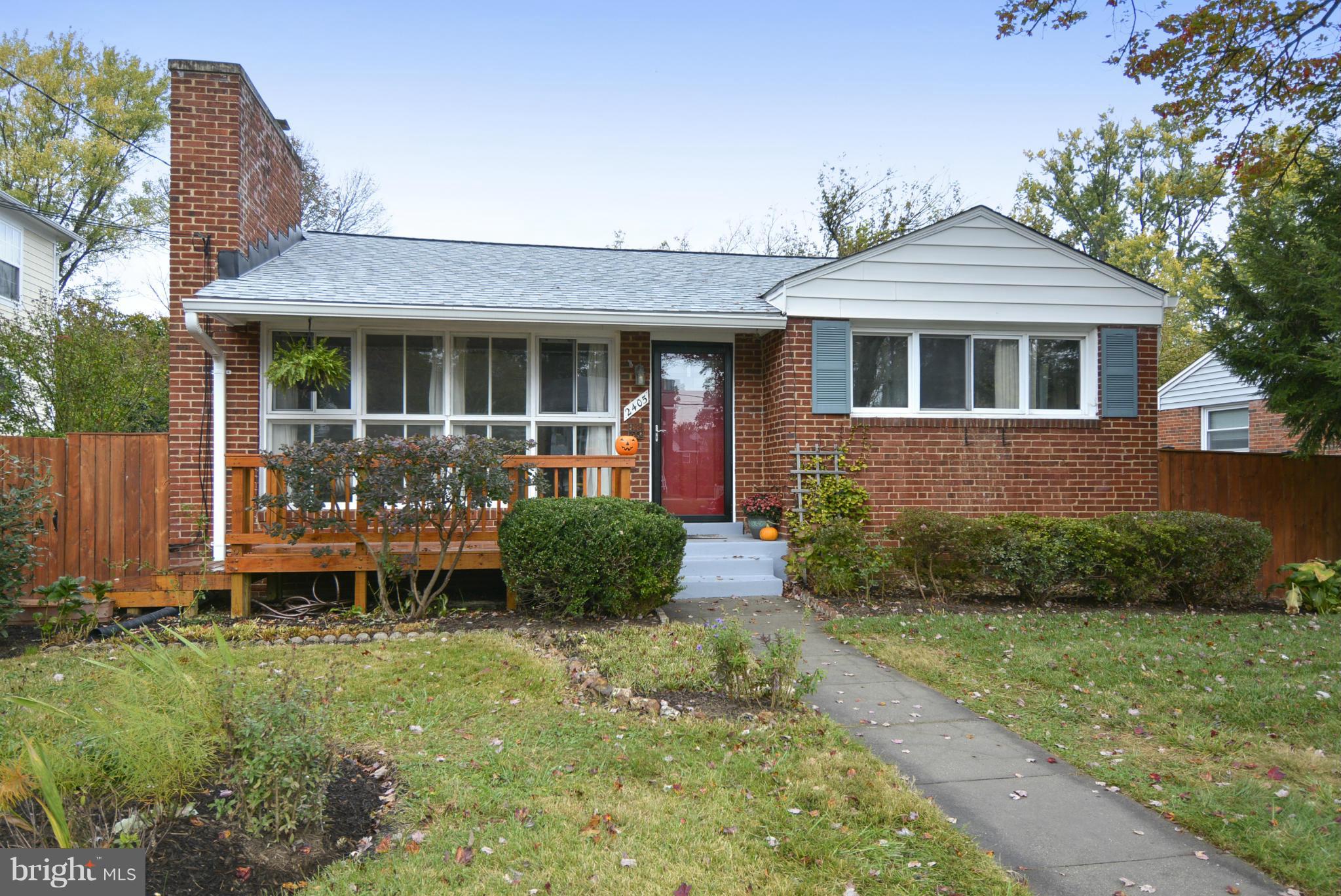 FOUR "real" bedrooms+THREE FULL baths! MSTR bedrm w/MSTR bathrm. Great lower lvl w/family room, bedrm w/egress window+option of in-law suite w/private exit. Formal dining room w/ access to added screened-in porch+deck! Home boasts front porch (curb appeal), recessed lighting, hrdwd flrs, skylights,+wood fireplace.*2 Metros nearby*New Roof 2016.Blocks to Costco + new AMC Movies*OFFERS DUE 11/1 3pm