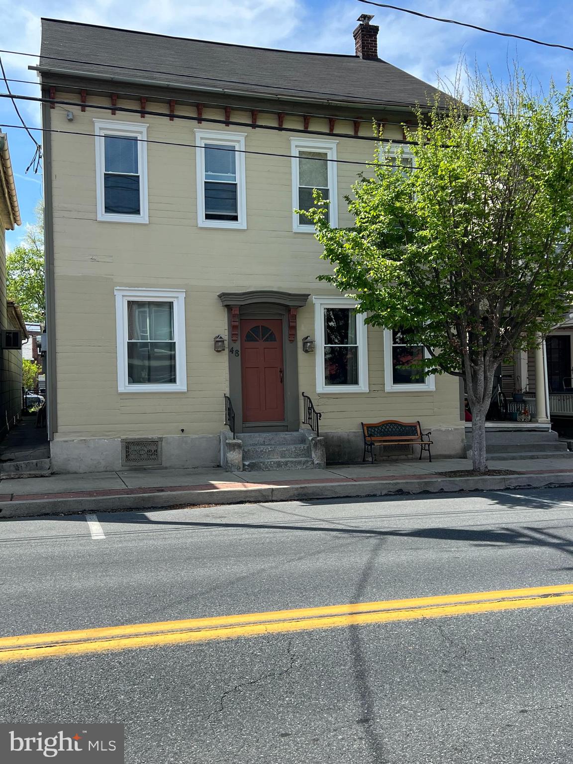 Great 3 unit investment property conveniently located in downtown Mount Joy close to shops, bars and restaurants.  New vinyl replacement windows in 2024.  Gas heat.  Off street parking.  Two 1 bedroom units and One 2 bedroom plus office.  Apt 1 rent is $510/mo; Apt 2 rent is $485/mo.  Apt. 3 is recently vacated, but the previous rent was $905/mo.   Apt 1 & Apt 2 are month to month lease with 30 days notice.