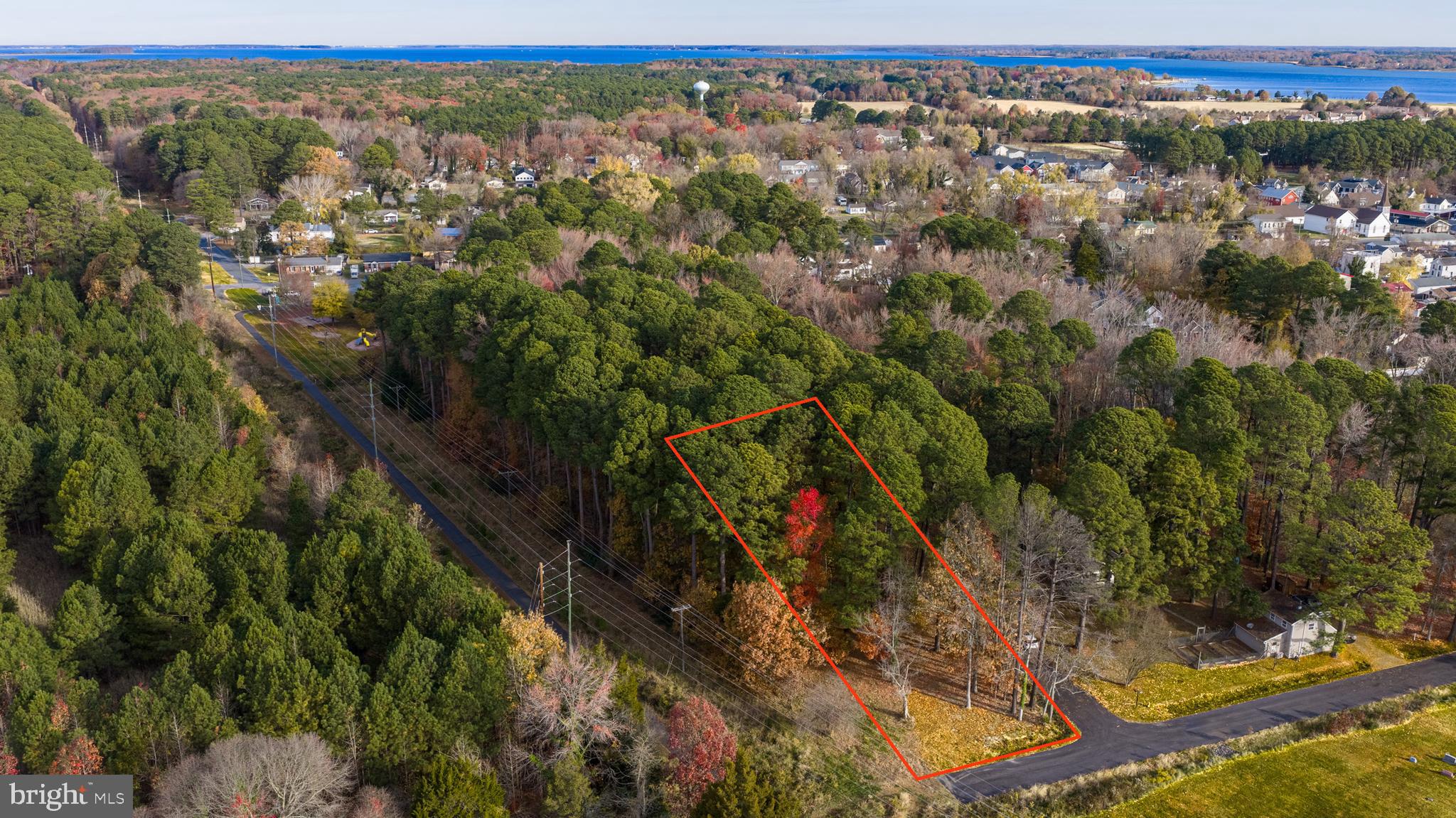 A rare opportunity in the heart of St. Michaels: this half-acre+ wooded parcel offers the privacy of a tucked-away retreat with the everyday convenience of an in-town location. Restaurants, shops, seasonal events, waterfront parks, and the character of the historic district are all close at hand, yet the setting feels quiet and natural. Approximately three times the size of a typical in-town lot, the property provides remarkable flexibility for home placement, architectural style, and outdoor living spaces. The generous buildable envelope allows for a variety of layouts, and driveway access can be configured from Miles Avenue, Canton Street, or both, depending on the design.

Infrastructure upgrades are already complete, including paved roads, a State-approved gravel extension, town water, county sewer, electric service, and fiber-optic internet—allowing for a smoother path from planning to construction. With the appropriate Town approvals, the parcel also offers future subdivision potential. Adjacent to the scenic Rails-to-Trails corridor and near San Domingo Creek, the Miles River, and multiple neighborhood parks, the location provides access to nature and open space without giving up the benefits of being in town. Architectural concept drawings illustrating one potential approach to the site will convey to the new owner, with the option to continue working with the original architect if desired. A unique chance to create something truly exceptional in one of the Eastern Shore’s most sought-after communities: space, privacy, and the freedom to design a home that reflects your vision.

By Vehicle: A portion of Canton St is a one-way and Miles Ave is not a completely through Street from Railroad Ave. It is recommended to head north on Talbot St., turn left on Railroad Ave., then left on Glory Ave (also known as Gloria), and right on Canton St. Proceed a short way to the corner of the lot at Miles Ave. & Canton St.