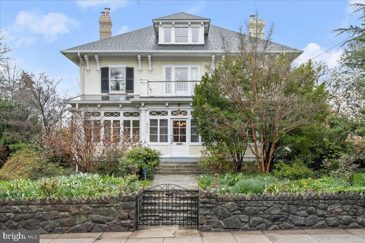 SUNDAY OPEN HOUSE CANCELLED. Property Under Contract  Step into the timeless elegance of the Theodore Sonnemann Sr. House, a stunning 1906 property nestled on 0.316 acres of meticulously maintained gardens and lush lawns. The serene ambiance blends seamlessly with the adjacent park, offering a tranquil retreat. Inside, discover exquisite architectural details, including soaring 9.5-foot ceilings, elegant pocket doors. The main level boasts a charming enclosed front porch, a grand foyer, formal dining room with bay windows, a modern gourmet kitchen, spacious living room, cozy family room with a wood-burning fireplace, and a convenient full bathroom. Upstairs, find the primary suite comprised of two original bedrooms and a spacious en-suite bathroom, two additional bedrooms, and a hall bathroom, while the third-floor bedroom offers an additional bedroom and tremendous expansion possibilities. The large unfinished basement features a laundry room and ample storage. The Village of Martin's Additions exudes small-town charm and sophistication while offering easy access to DC, 495, and downtown Bethesda. A few blocks away, the Brookville Market, pharmacy, Olympia Café, and dry cleaners offer wonderful neighborhood conveniences. Enjoy the beloved Le Ferme Restaurant, farmers market and food trucks on Saturdays, and the popular Chevy Chase Park and playground. Neighborhood events include 4th of July and Halloween parades, block parties, and more! Residents relish in the idyllic ambiance and timeless appeal of this esteemed neighborhood.